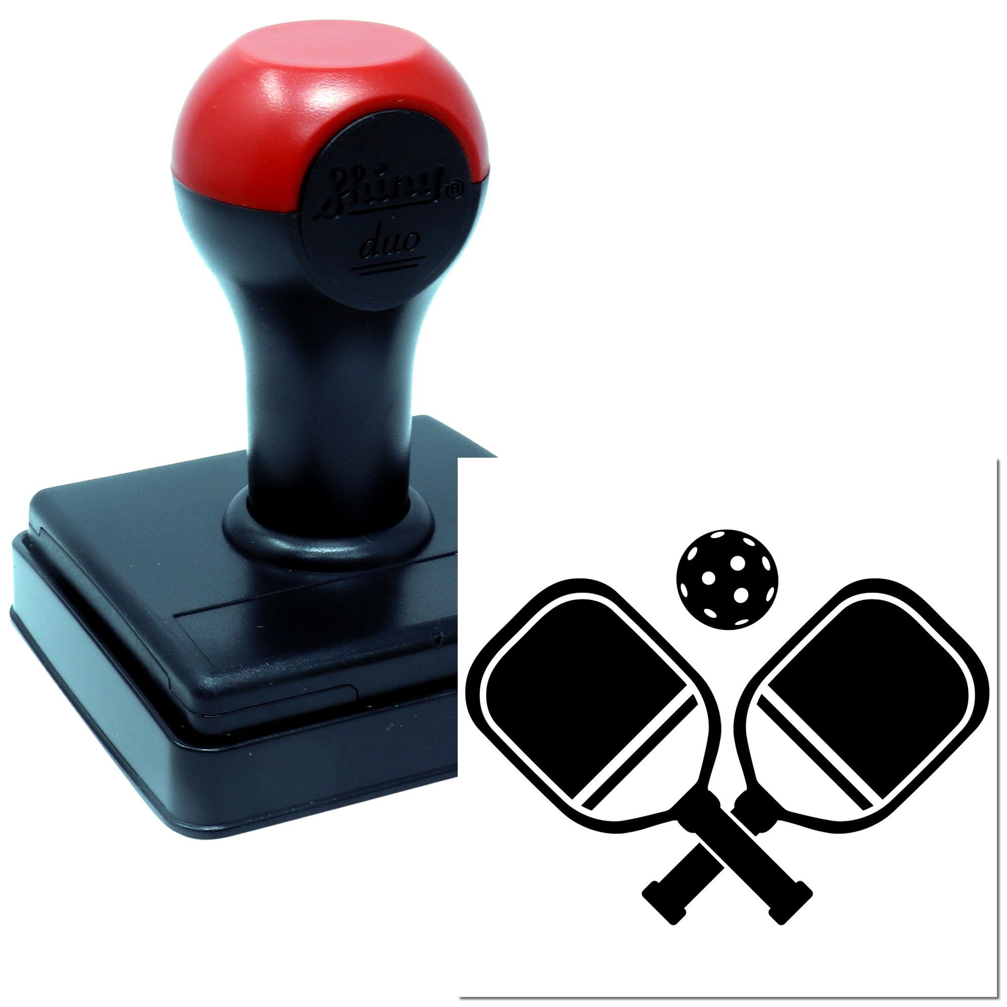 Duo Crossed Pickleball Paddles With Ball Hand Stamp