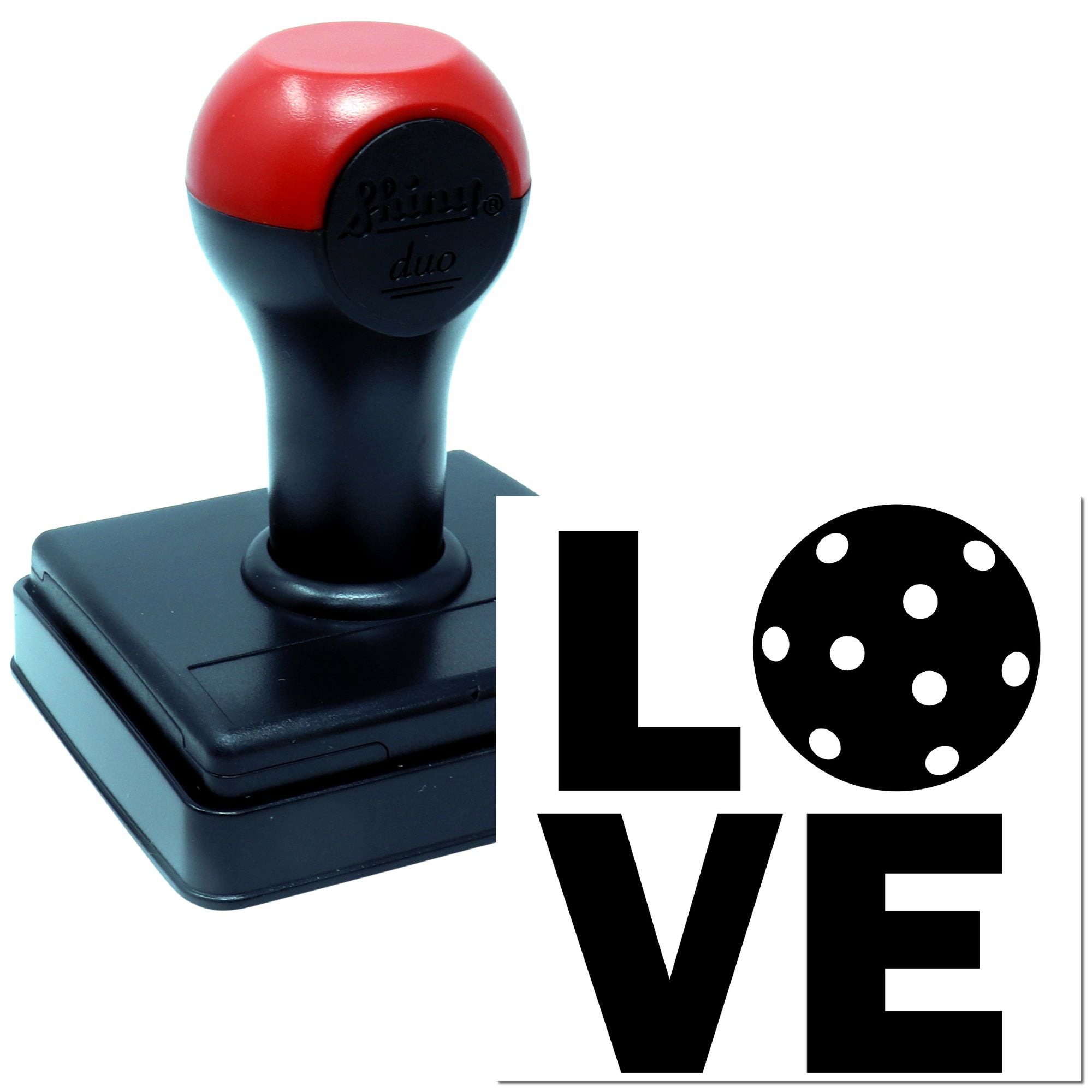 Duo Polka Dot Love Bold Typography Hand Stamp