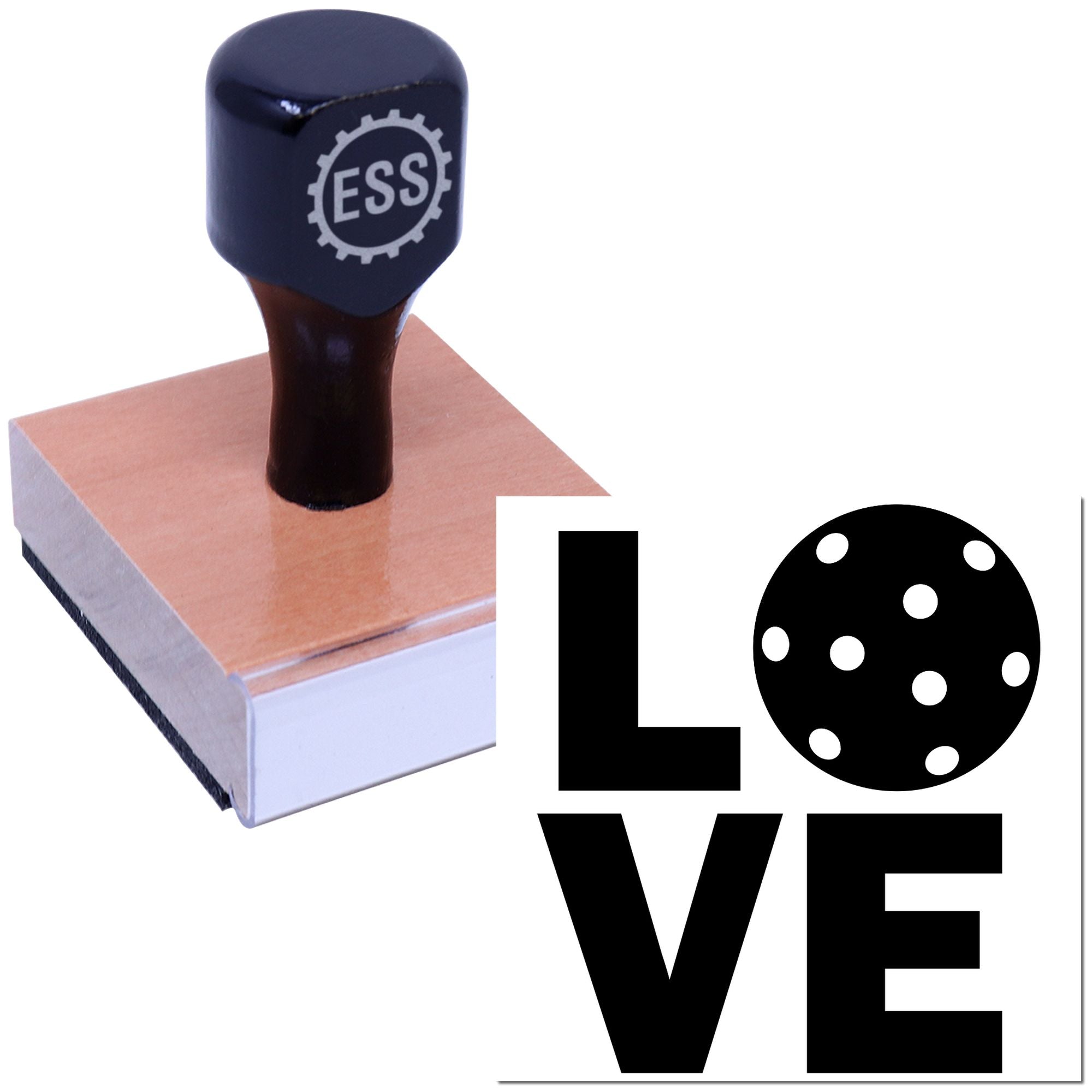 Pickleball Love Logo Place Card Rubber Stamp
