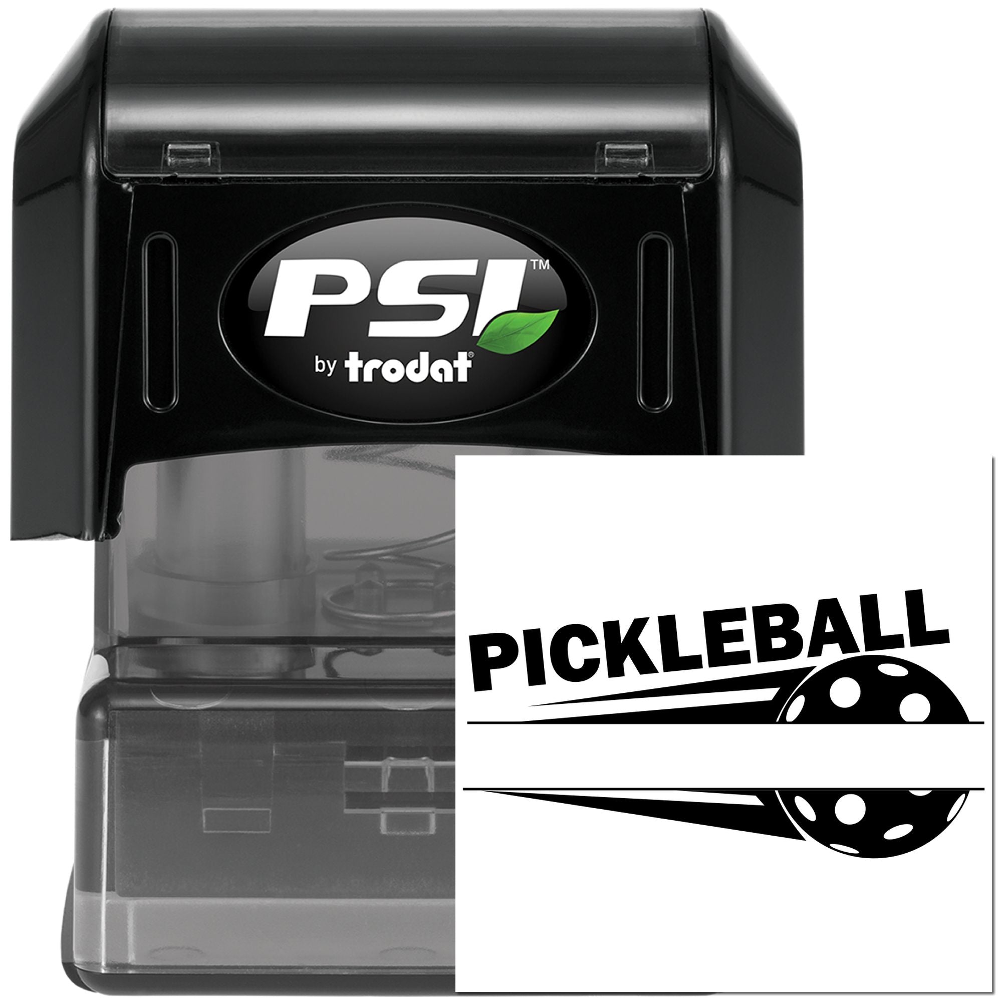 Pre-Inked Dynamic Pickleball Logo Favor Tag Stamp
