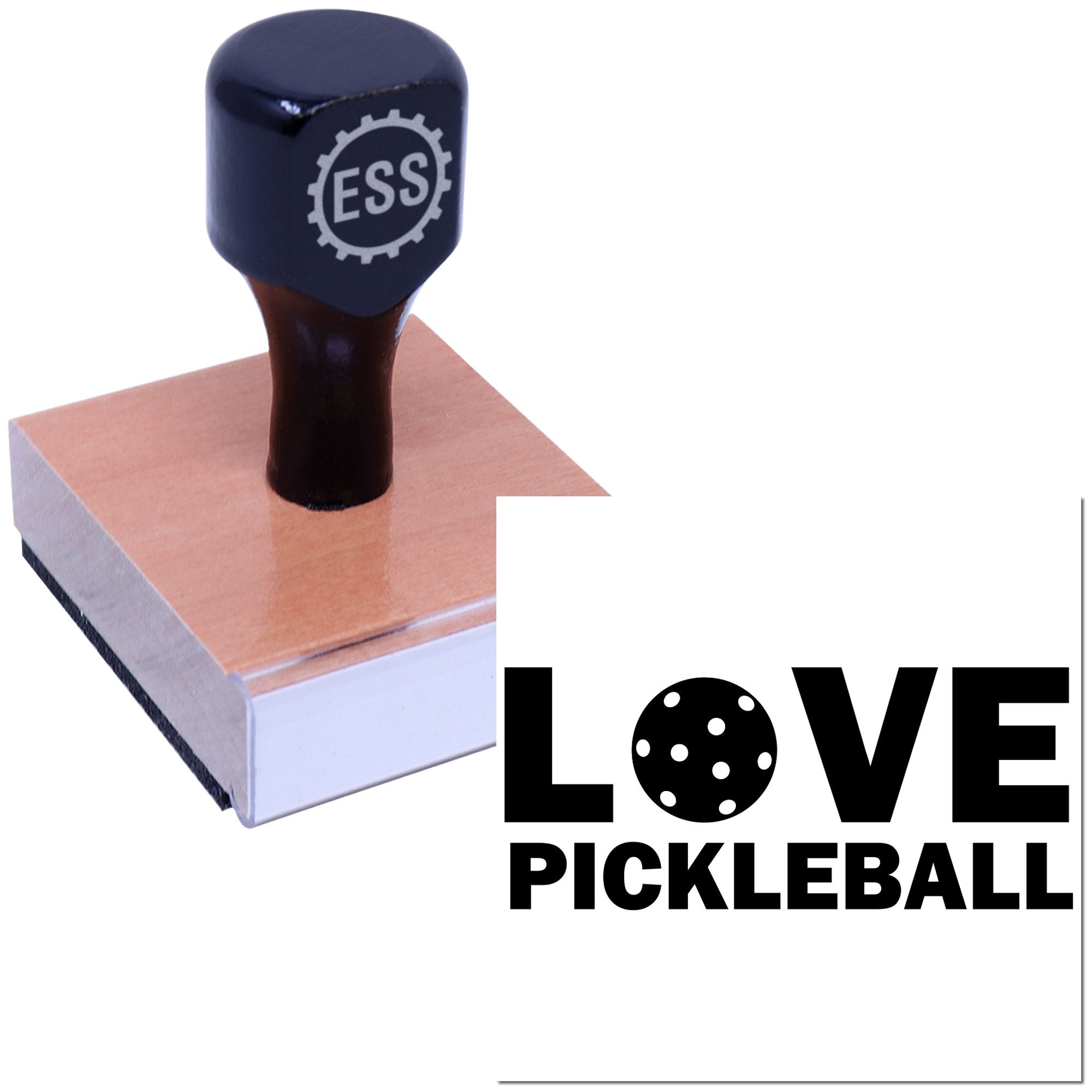 Pickleball Love Emblem Crafting Rubber Stamp