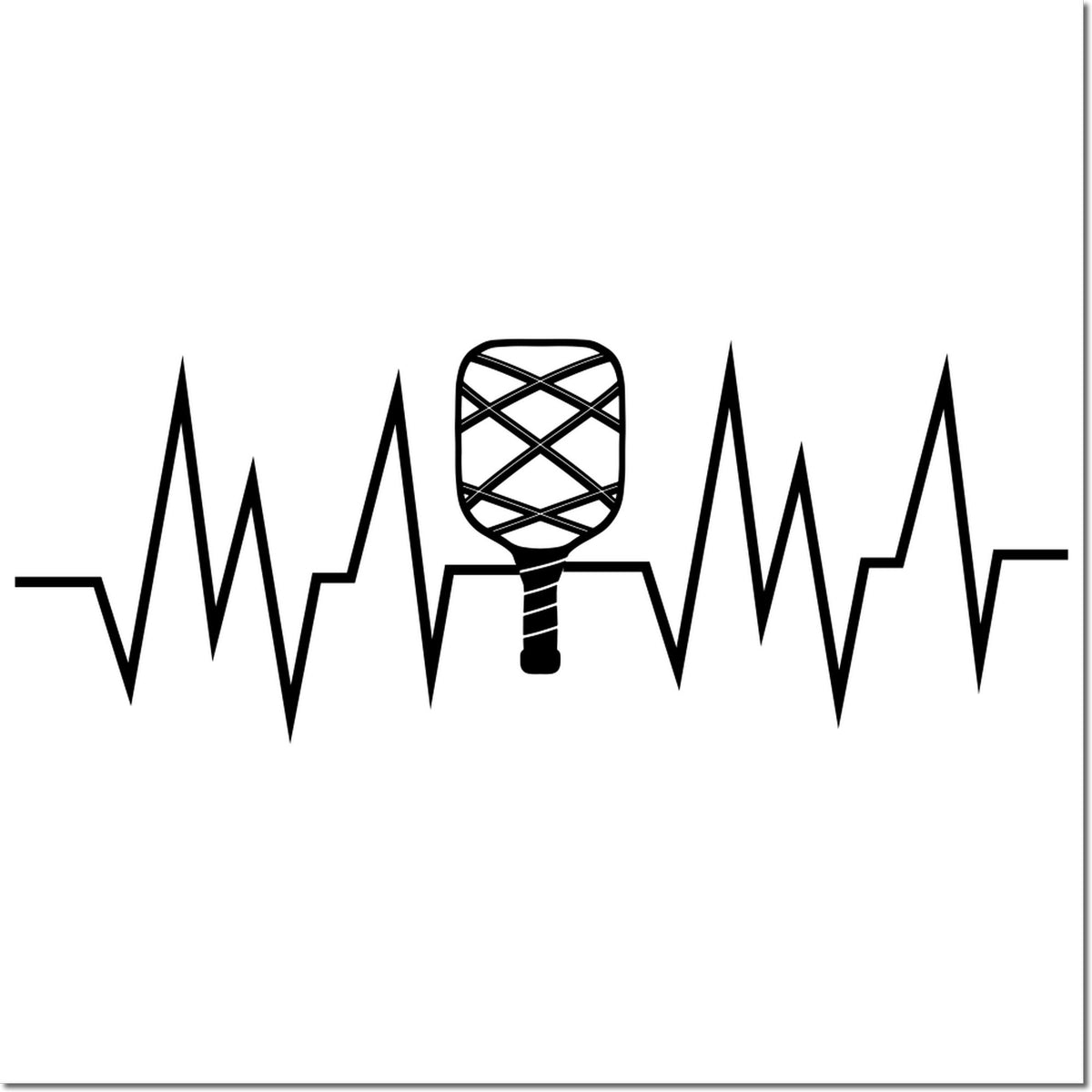 Black stamp-and-seal graphic with a heartbeat line and central rubber stamp icon on a white background.