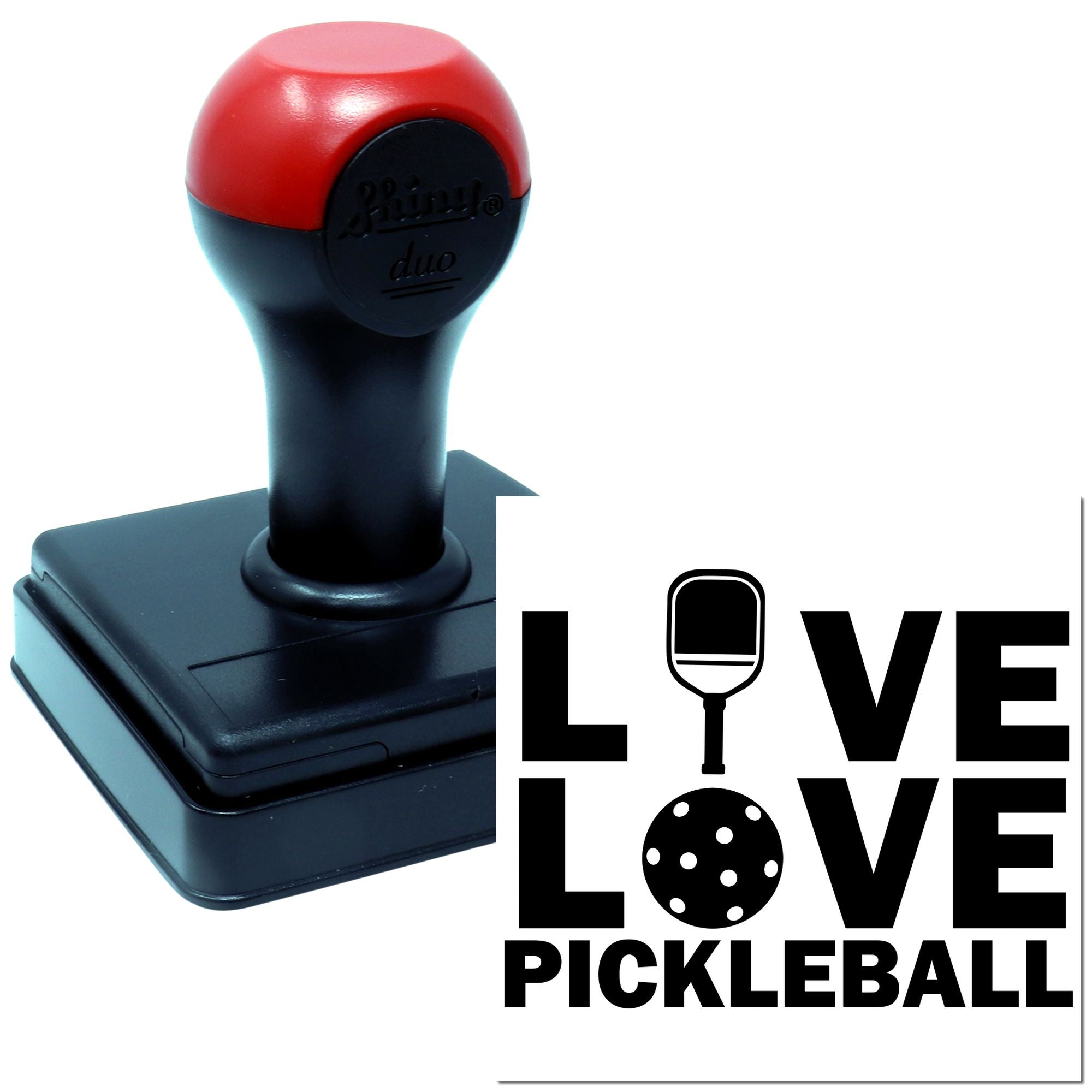 Duo Pickleball Paddle Ball Love Graphic Hand Stamp