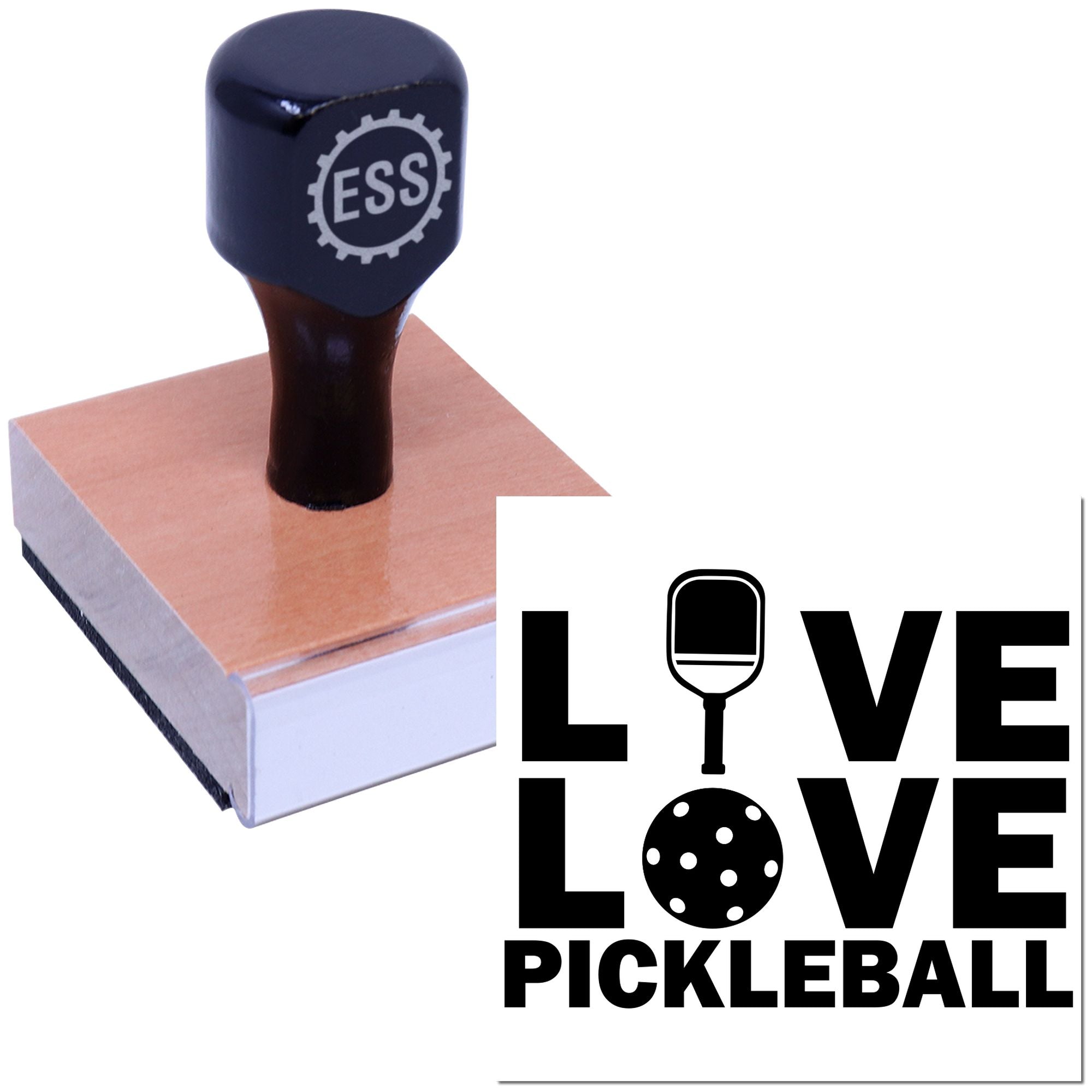 Love Love Pickleball Greeting Card Rubber Stamp