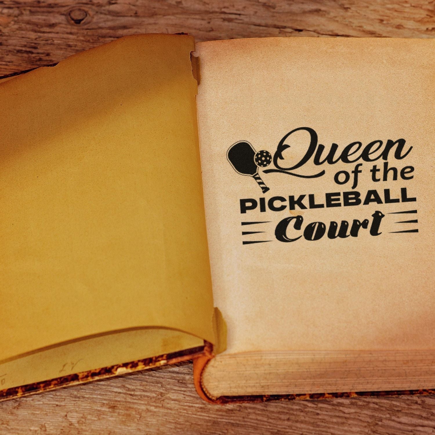 Self-Inking Pickleball Queen Favor Tag Stamp