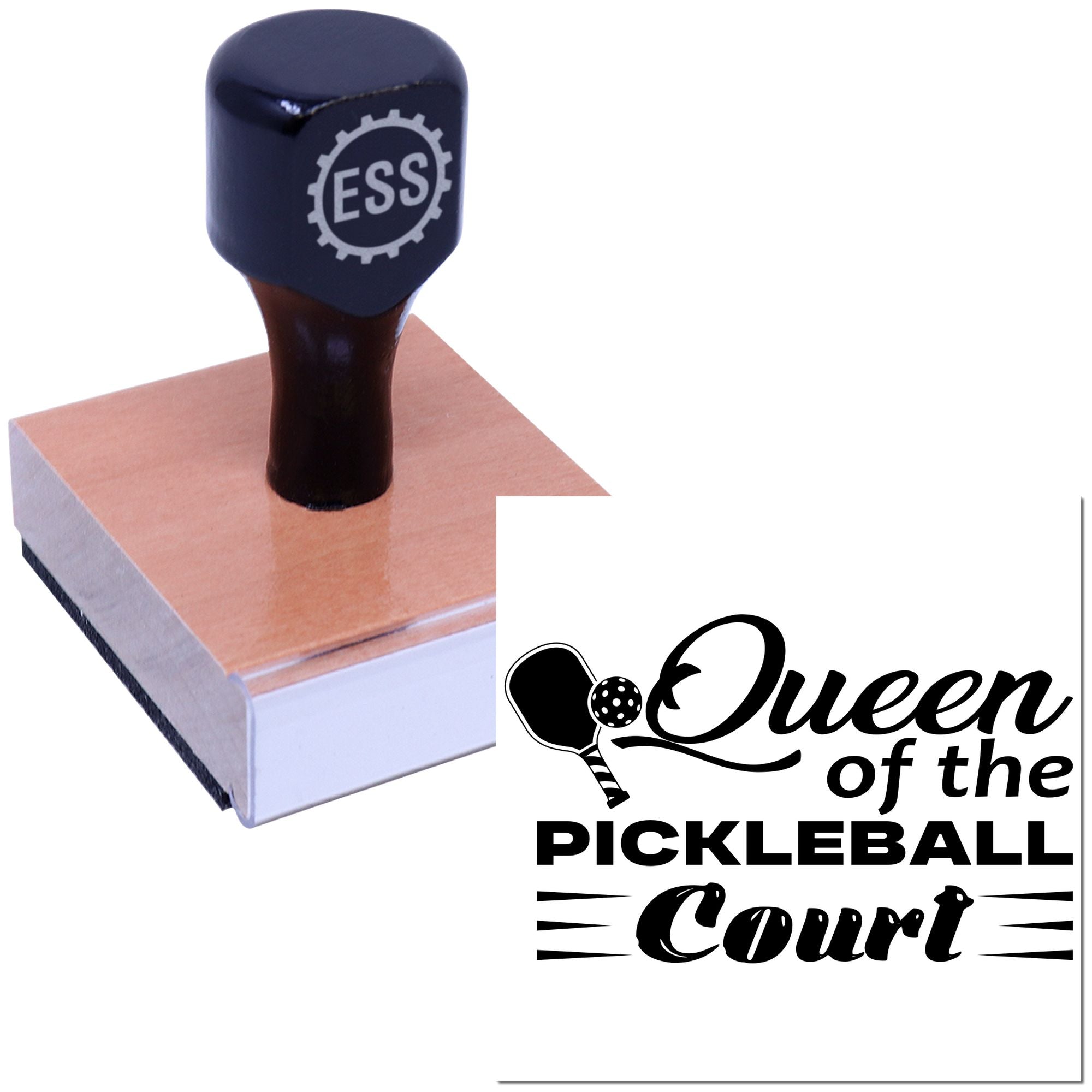 Regal Pickleball Court Place Card Rubber Stamp