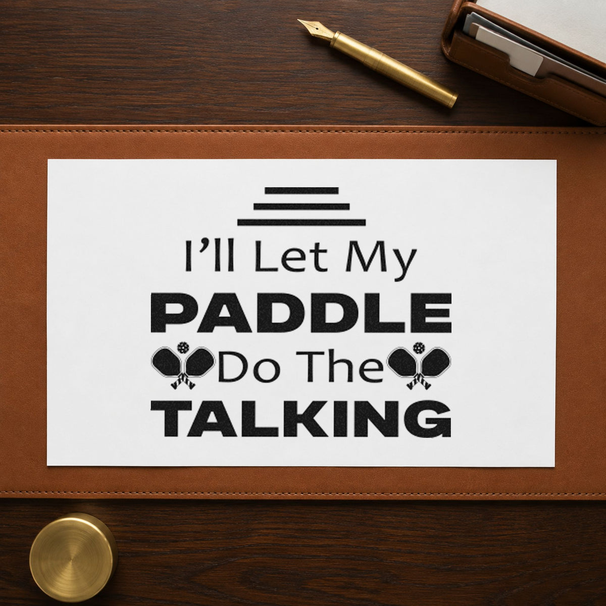 Paddle Do The Talking craft stamp in black ink on cardstock, an easy option for road trip album page.