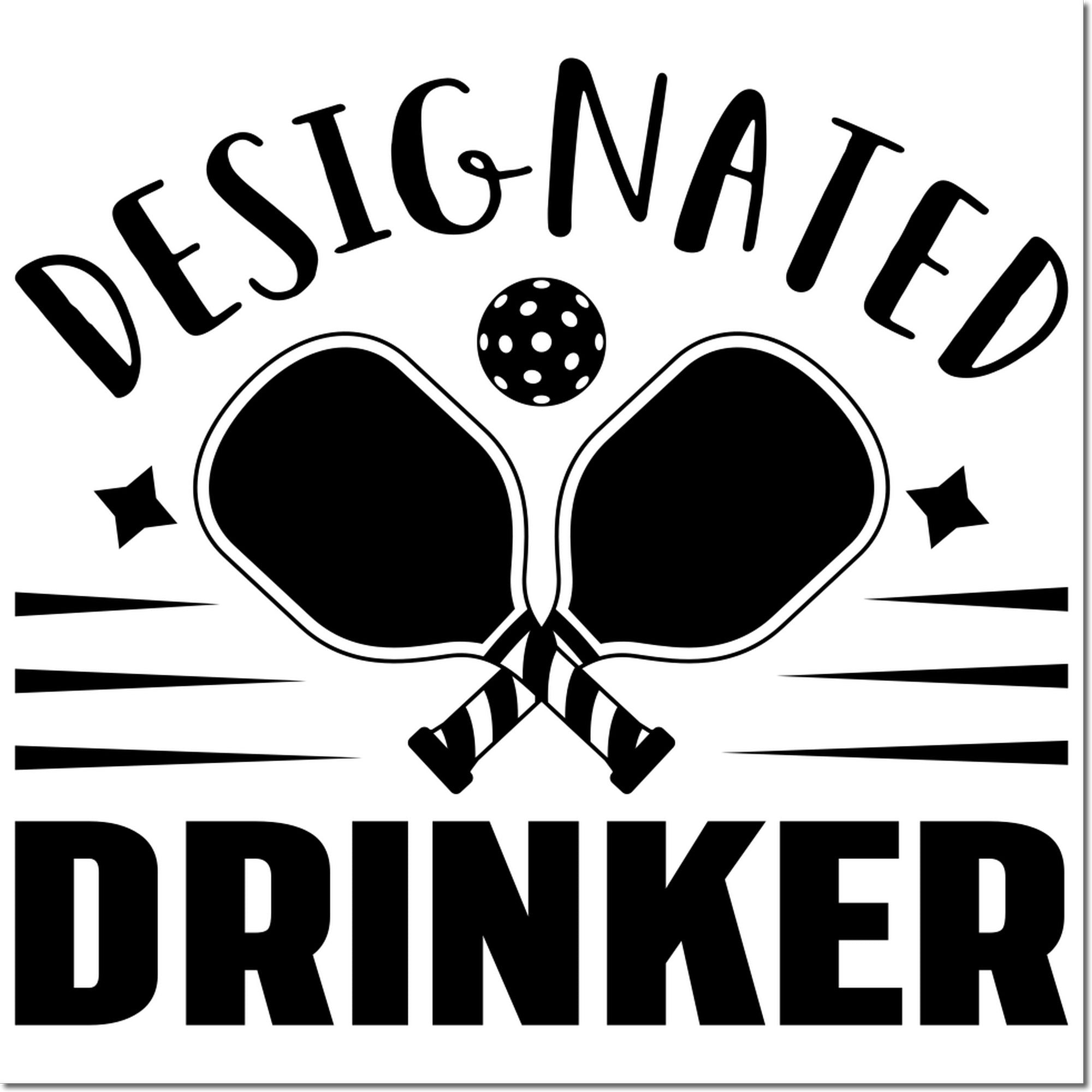 Pre-Inked Designated Drinker Logo Favor Tag Stamp