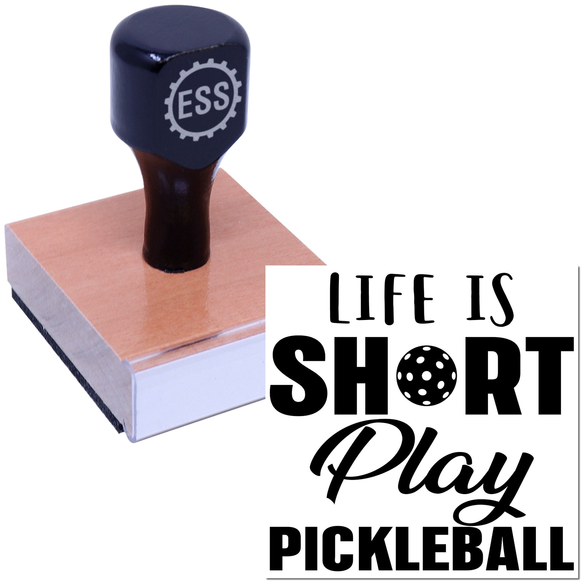 Pickleball Life Motto Scrapbook Rubber Stamp