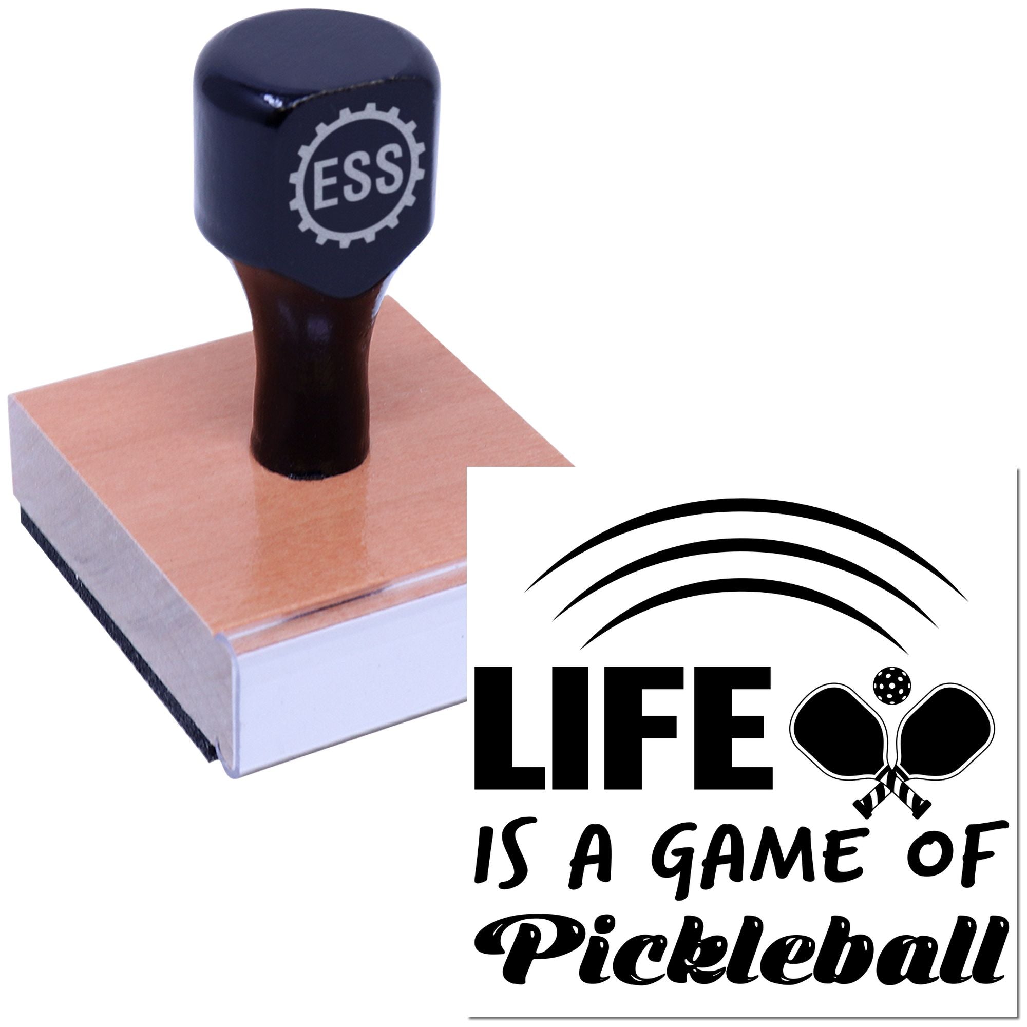 Pickleball Life Game Card Rubber Stamp