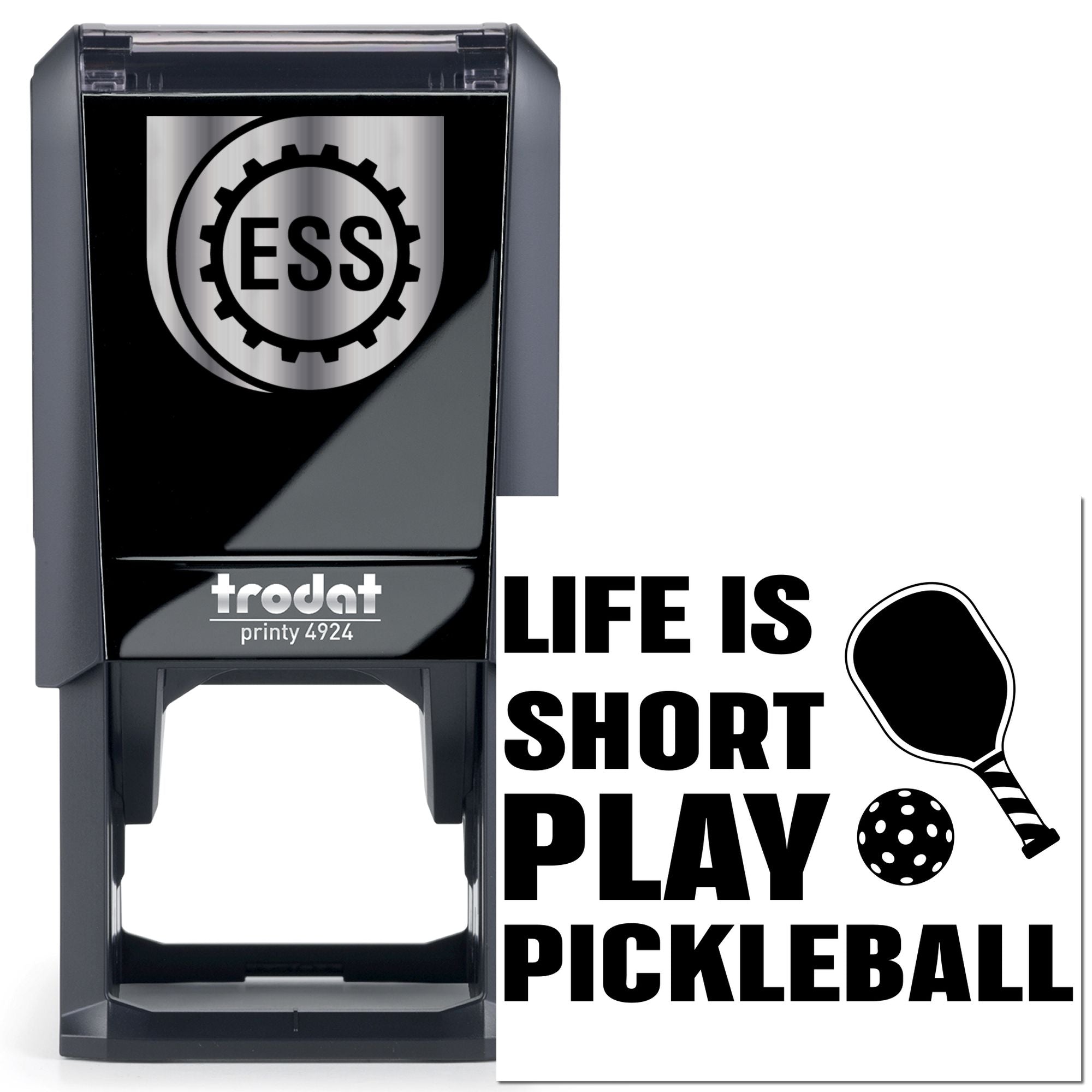 Self-Inking Pickleball Life Card Stamp