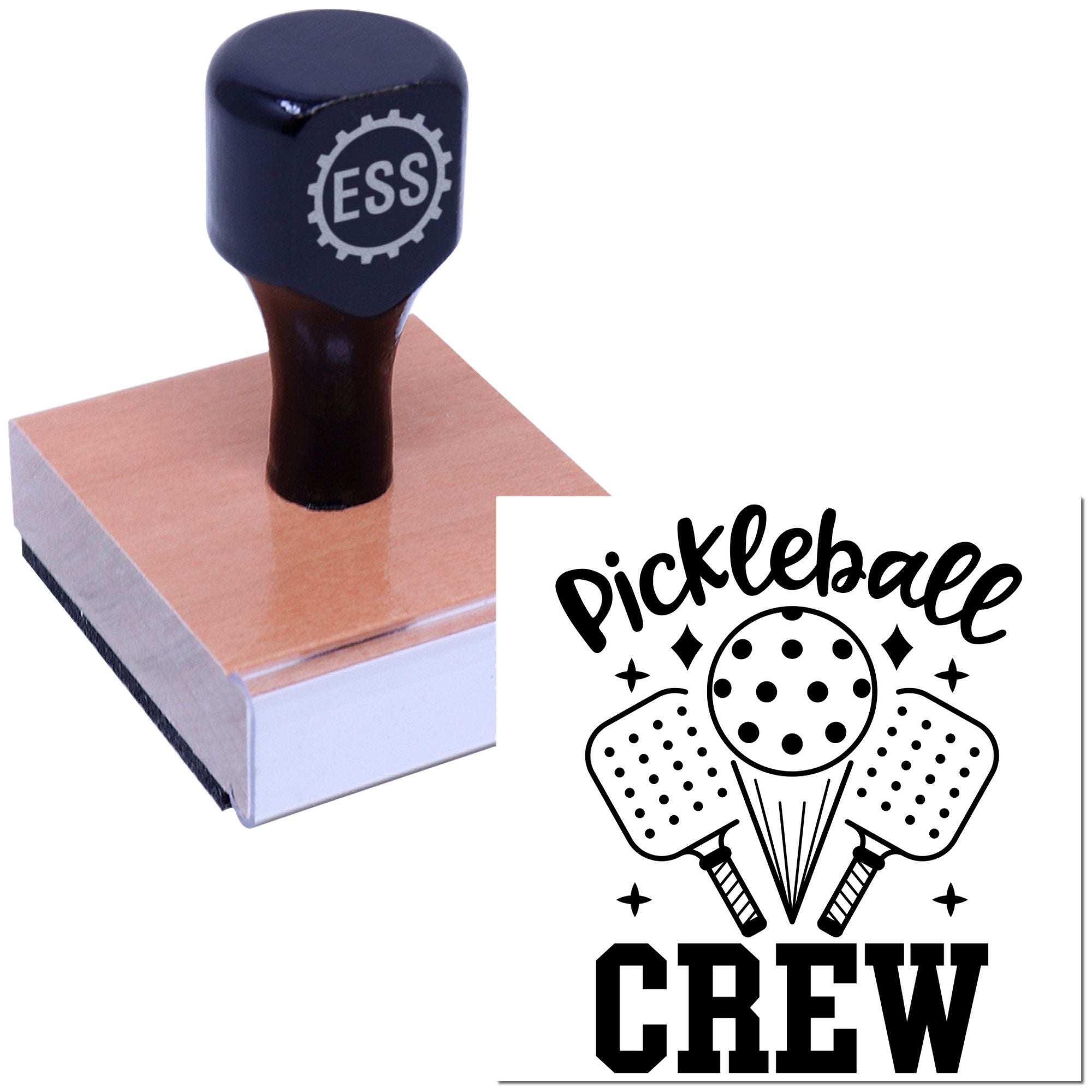 Pickleball Crew Emblem Paper Craft Rubber Stamp