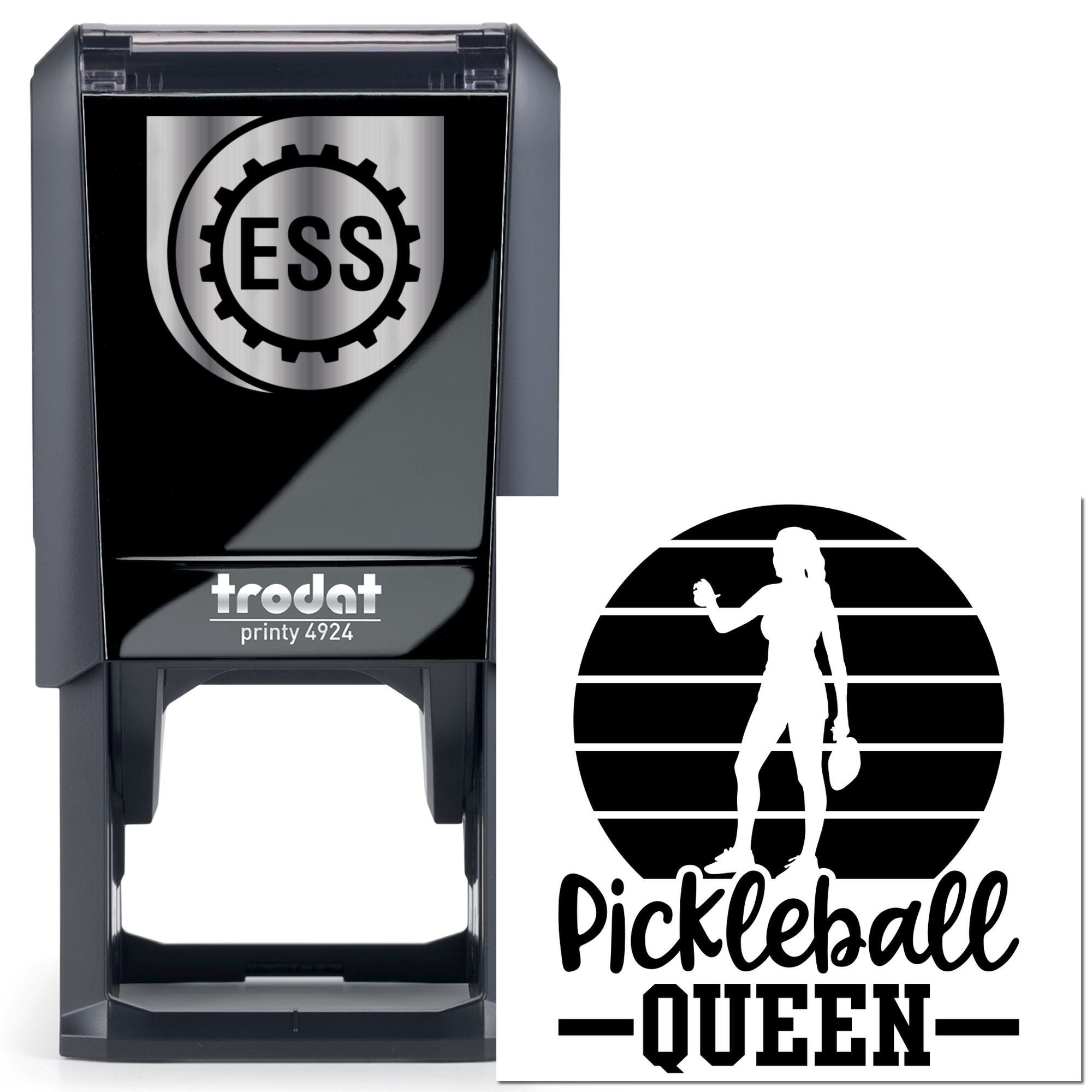 Self-Inking Pickleball Queen Paper Craft Stamp