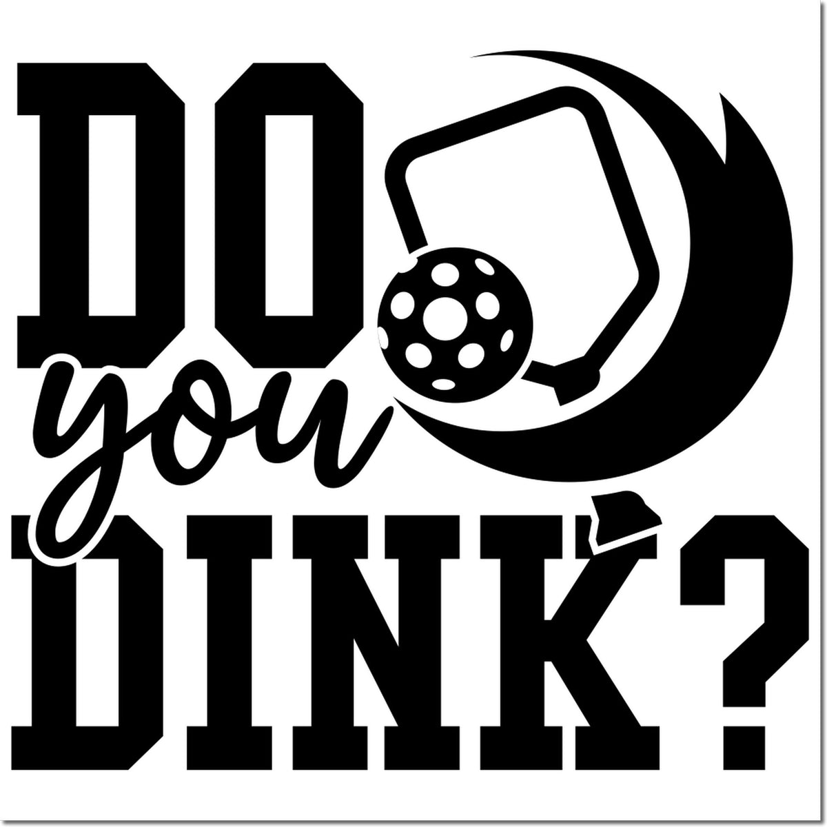 Black custom stamp/seal design reading Do you MINT? with paddle, ball, and bold lettering on white.