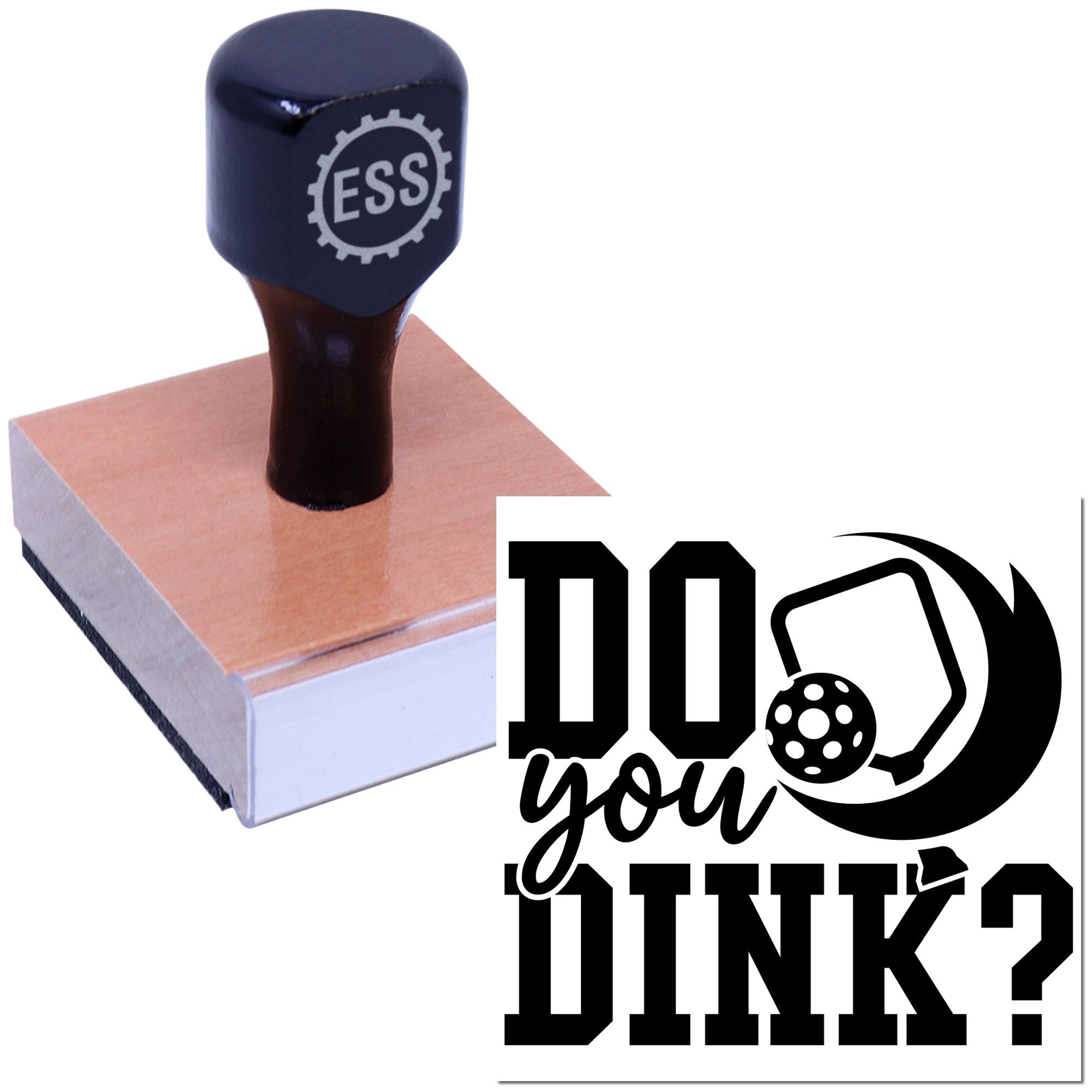 Moonlit Pickleball Dink Postcard Rubber Stamp
