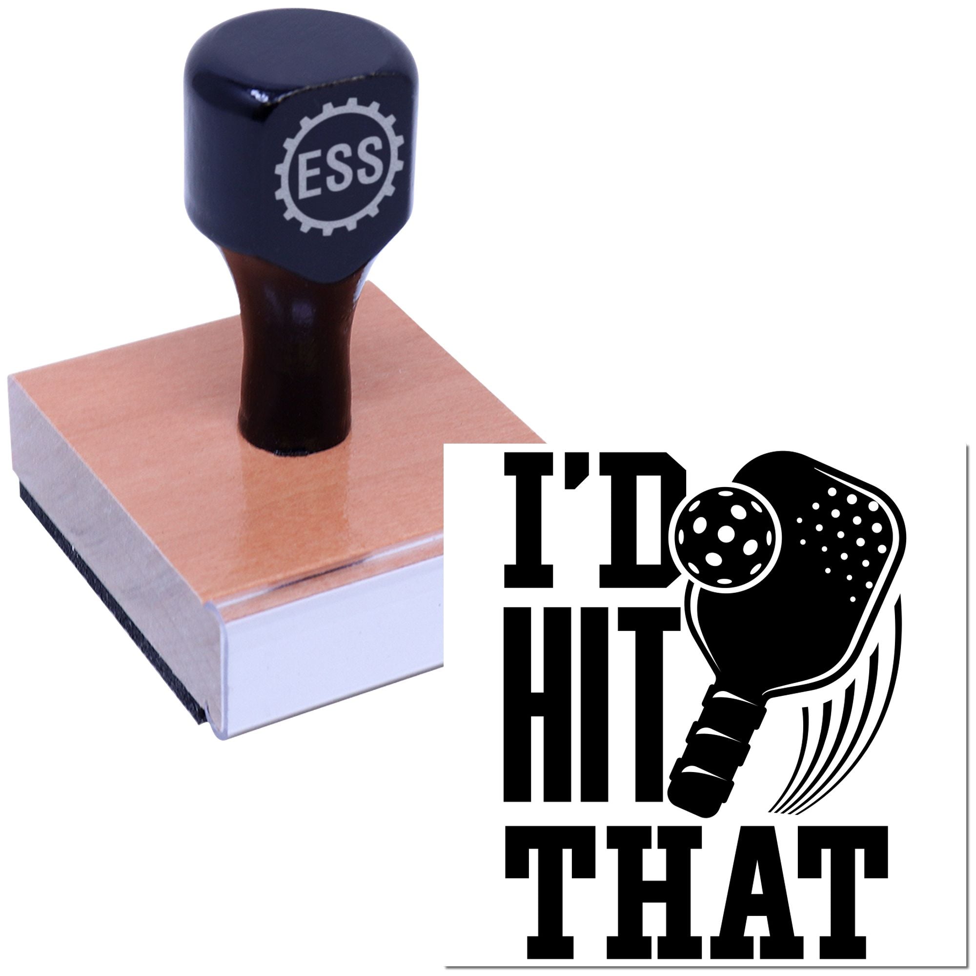 Cheeky Pickleball Slogan Favor Tag Rubber Stamp