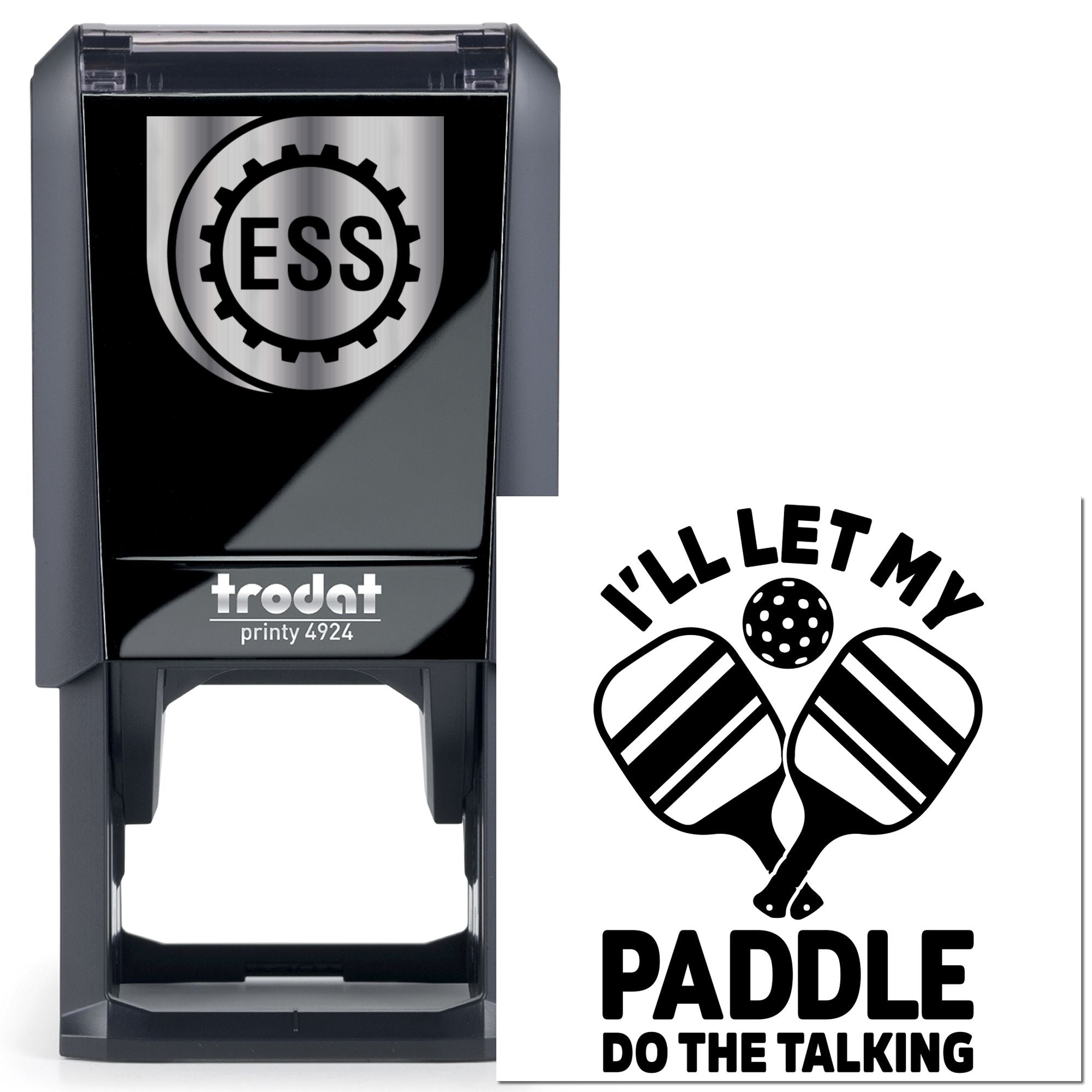 Self-Inking Paddle Talk Favor Tag Stamp