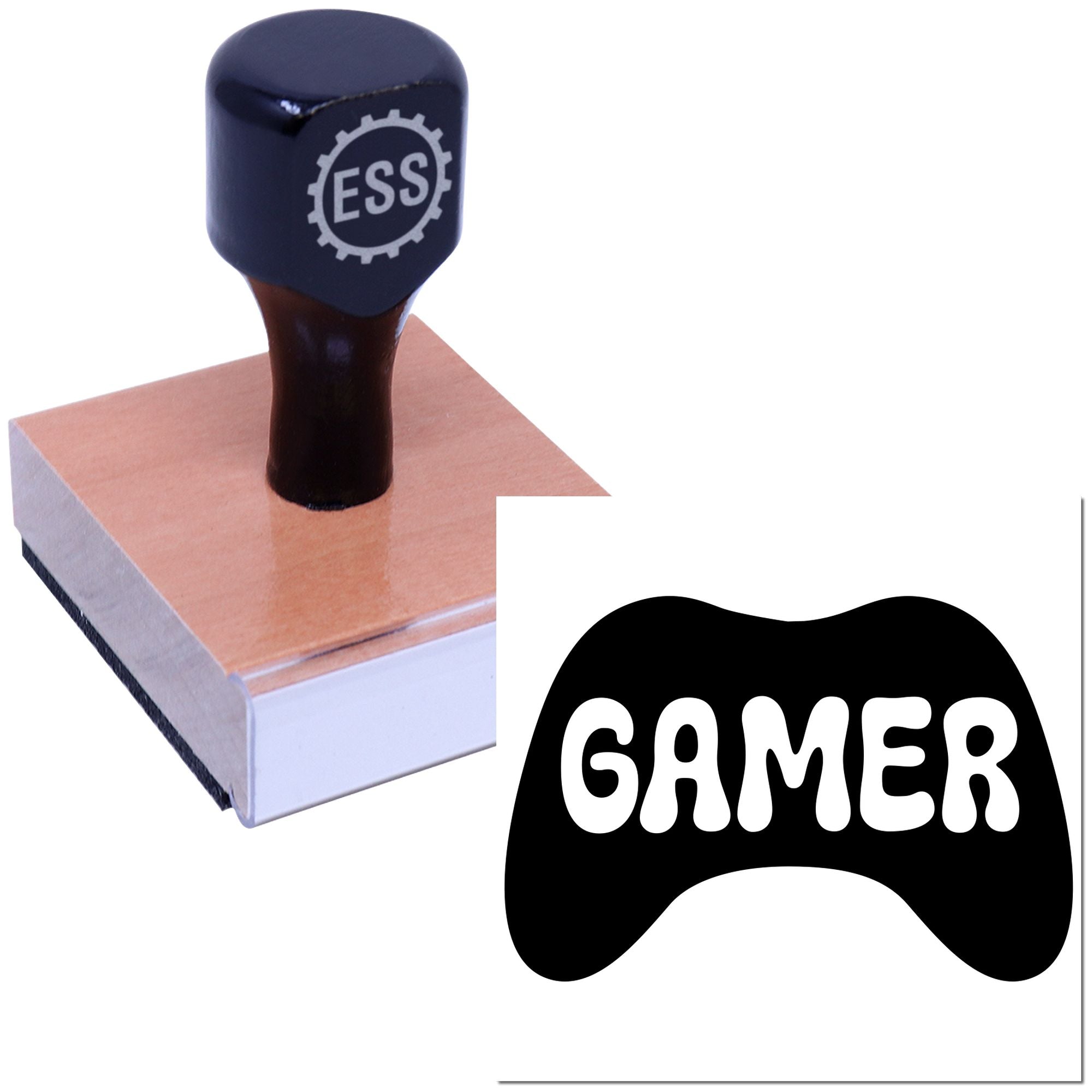 Gamer Controller Emblem Card Rubber Stamp