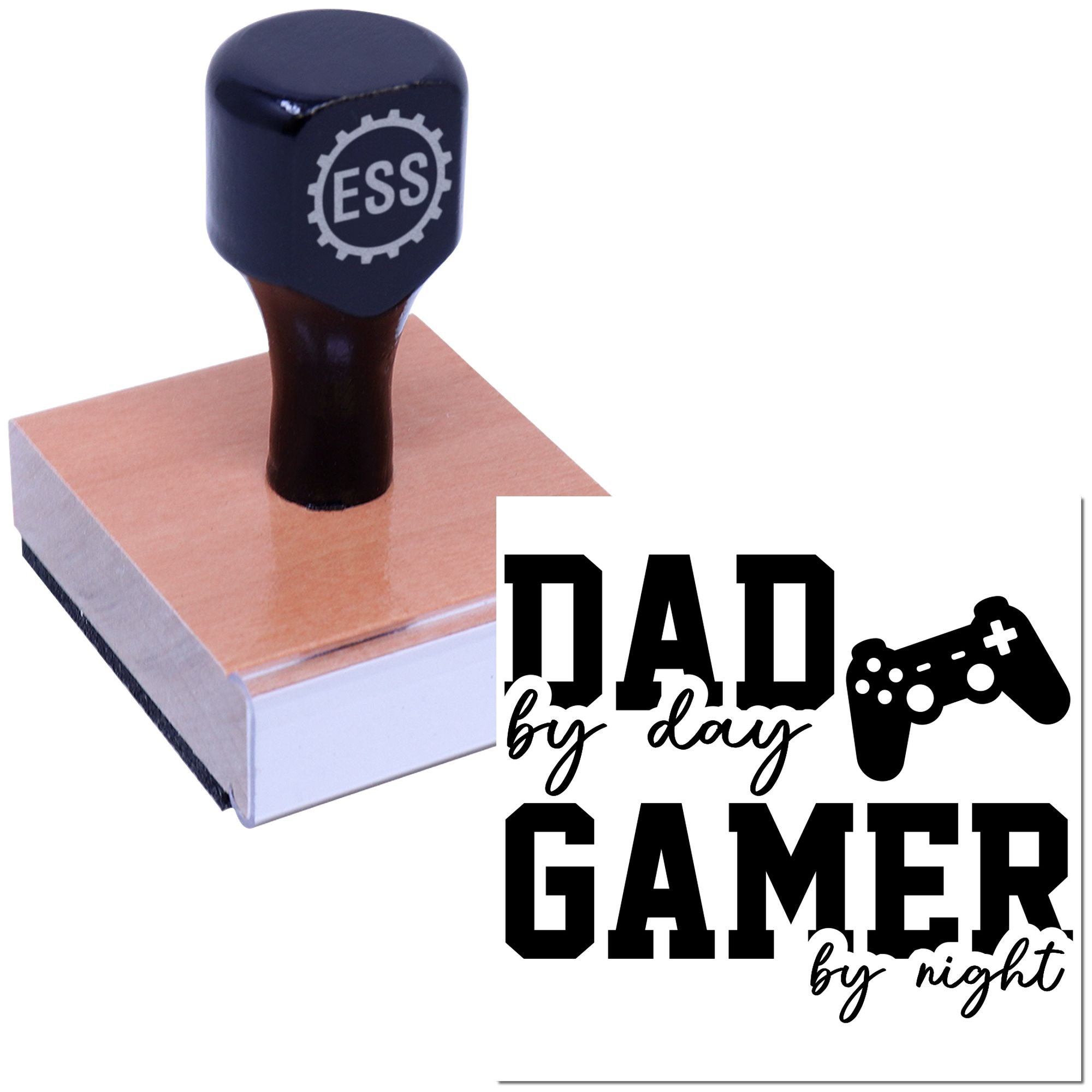 Dad Gamer Duality Card Making Rubber Stamp