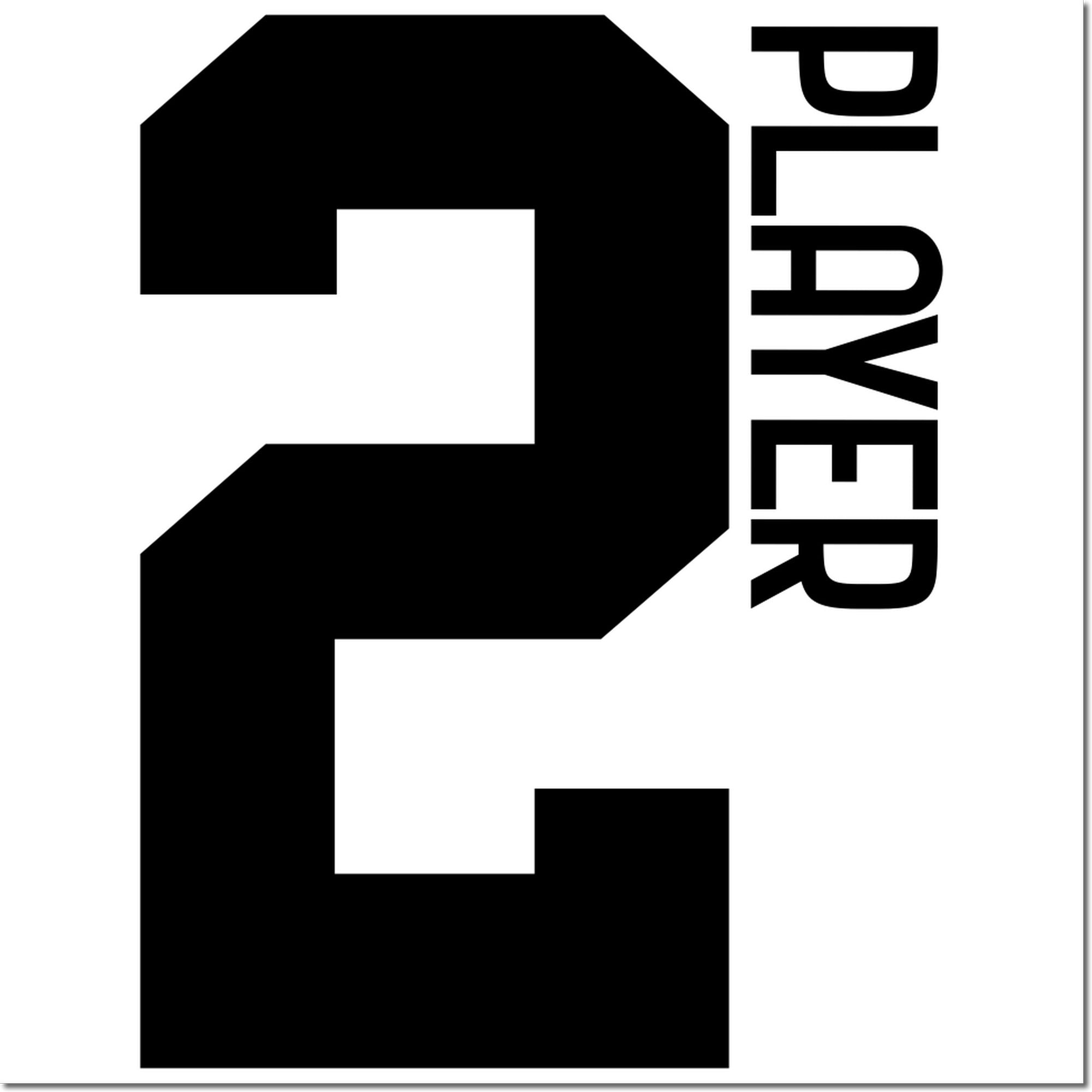 Duo Bold Vertical Number Two Player Hand Stamp