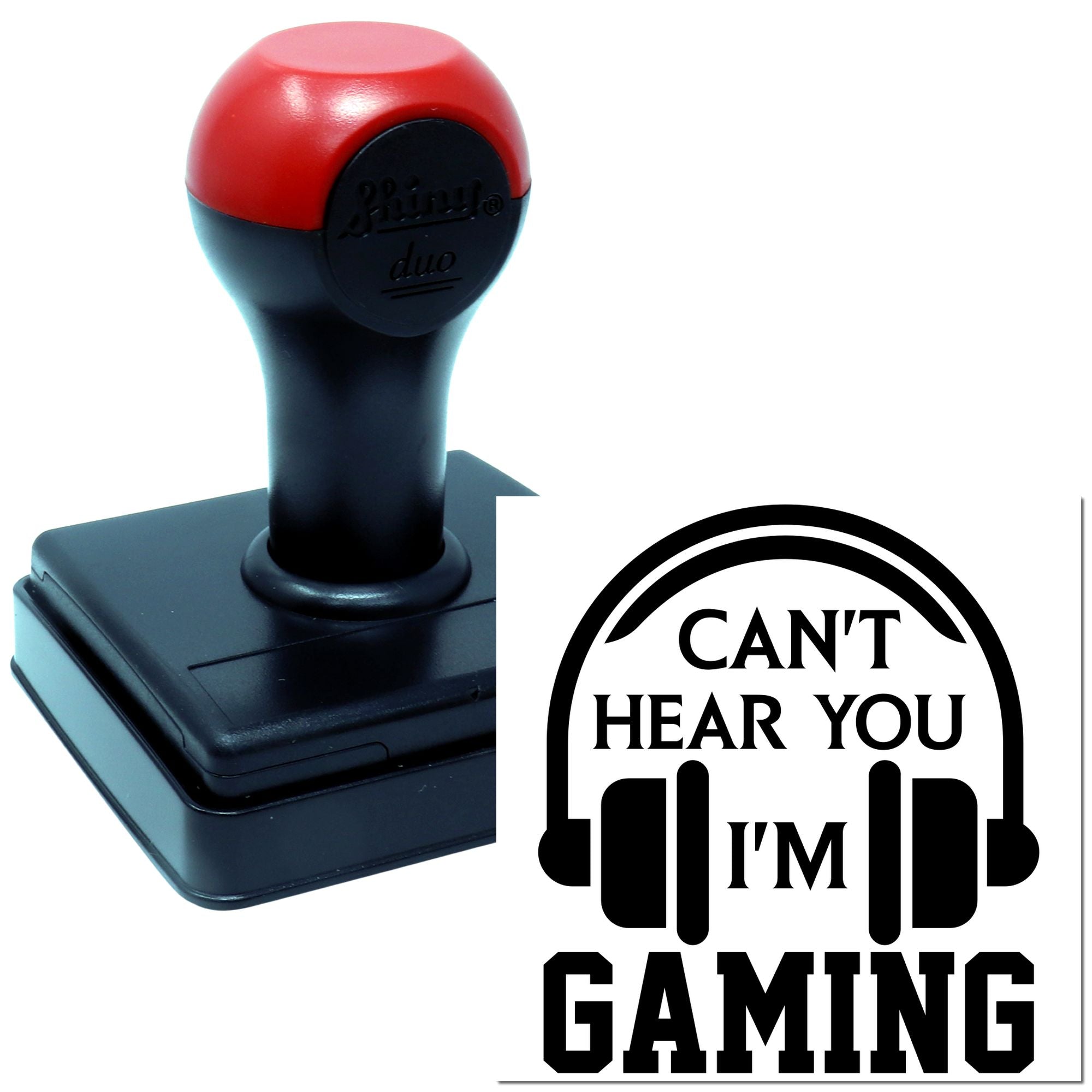 Duo Headphones On, Can't Hear Gamer Hand Stamp