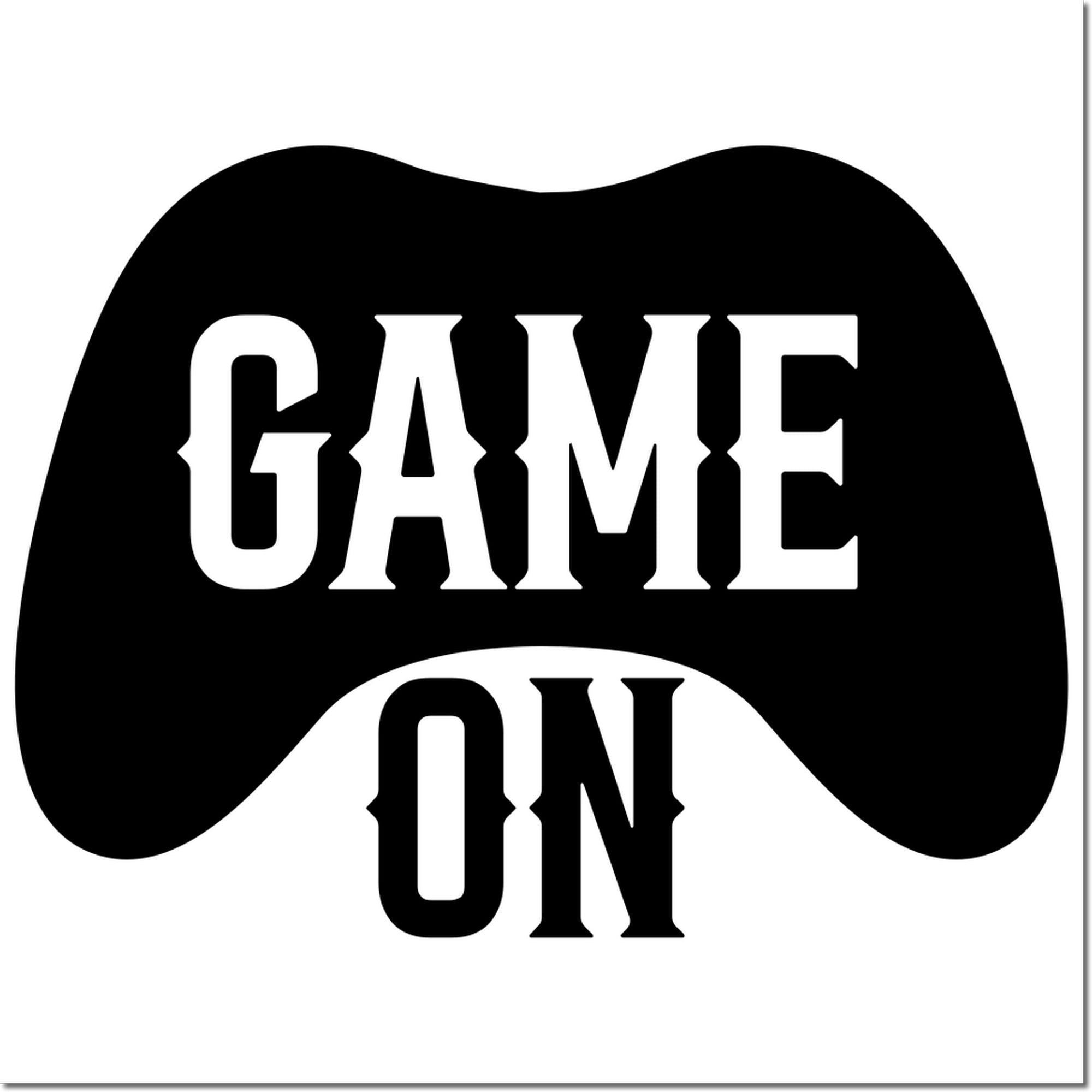 Duo Black Controller Silhouette Game On Hand Stamp