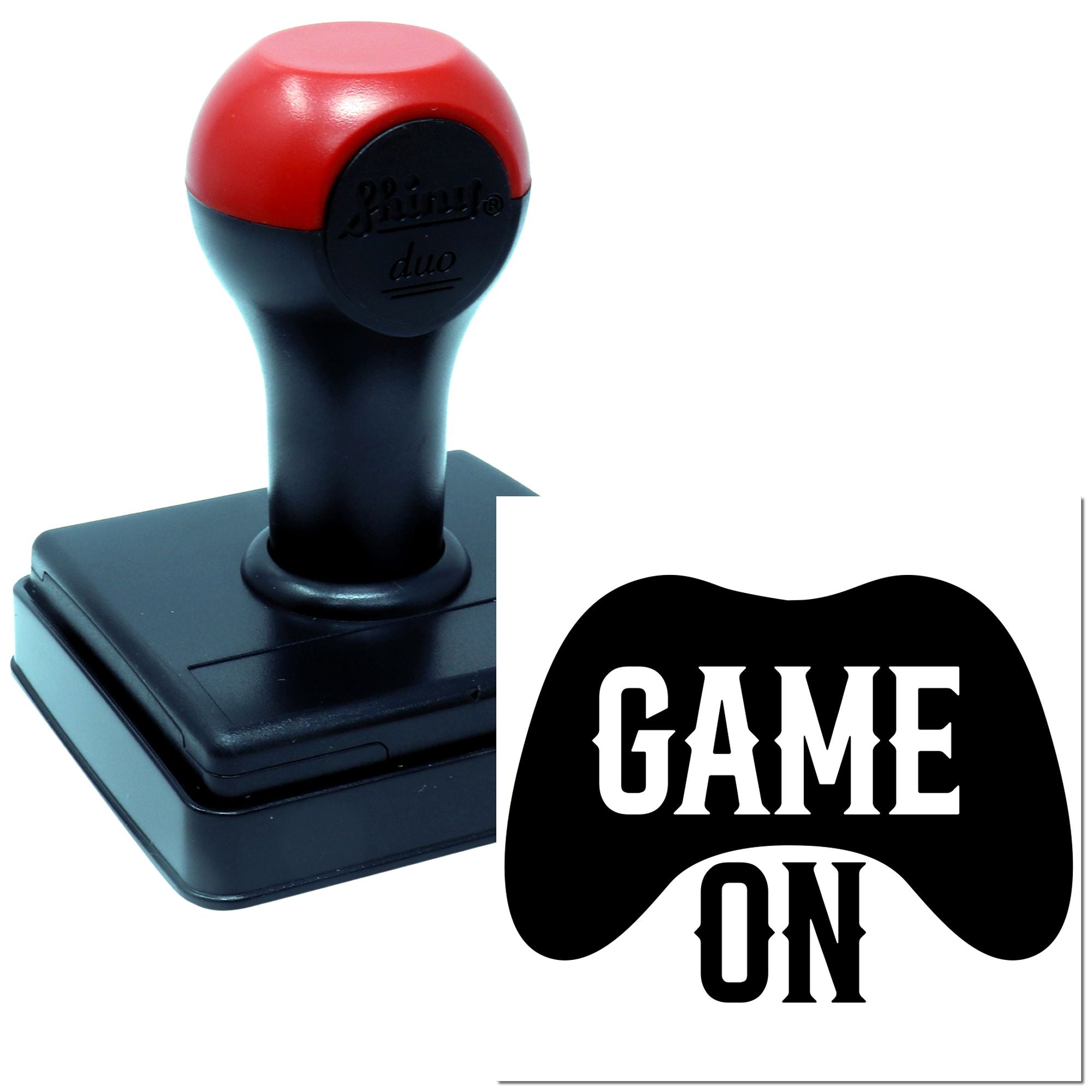 Duo Black Controller Silhouette Game On Hand Stamp
