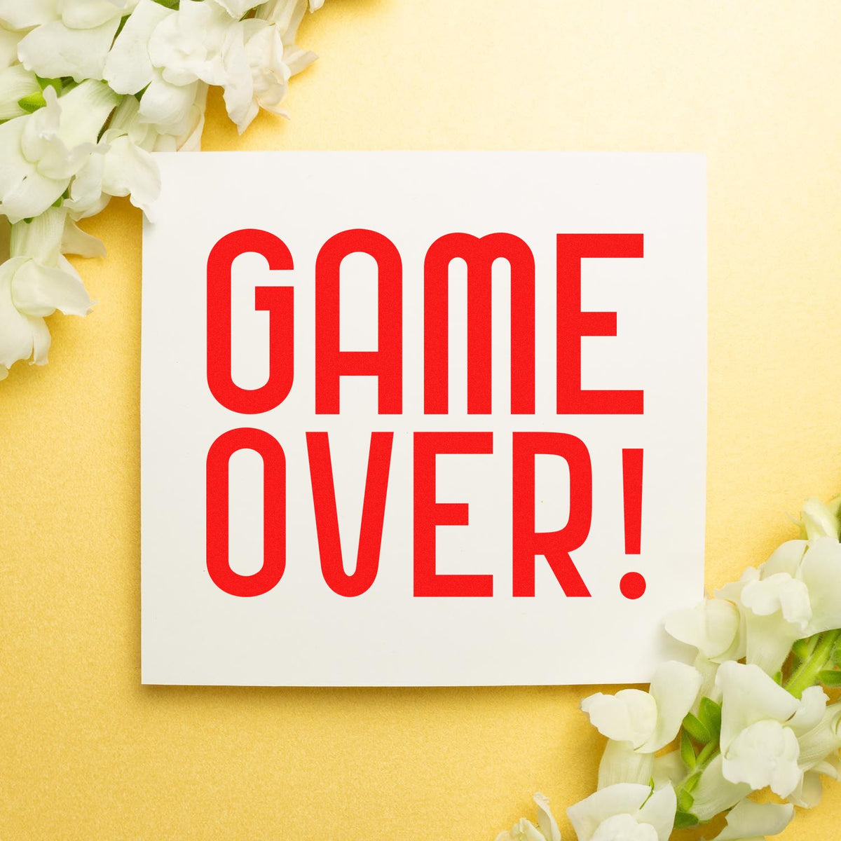 Slim Bold Black Game Over Paper Craft Pre-Inked Stamp - Engineer Seal Stamps