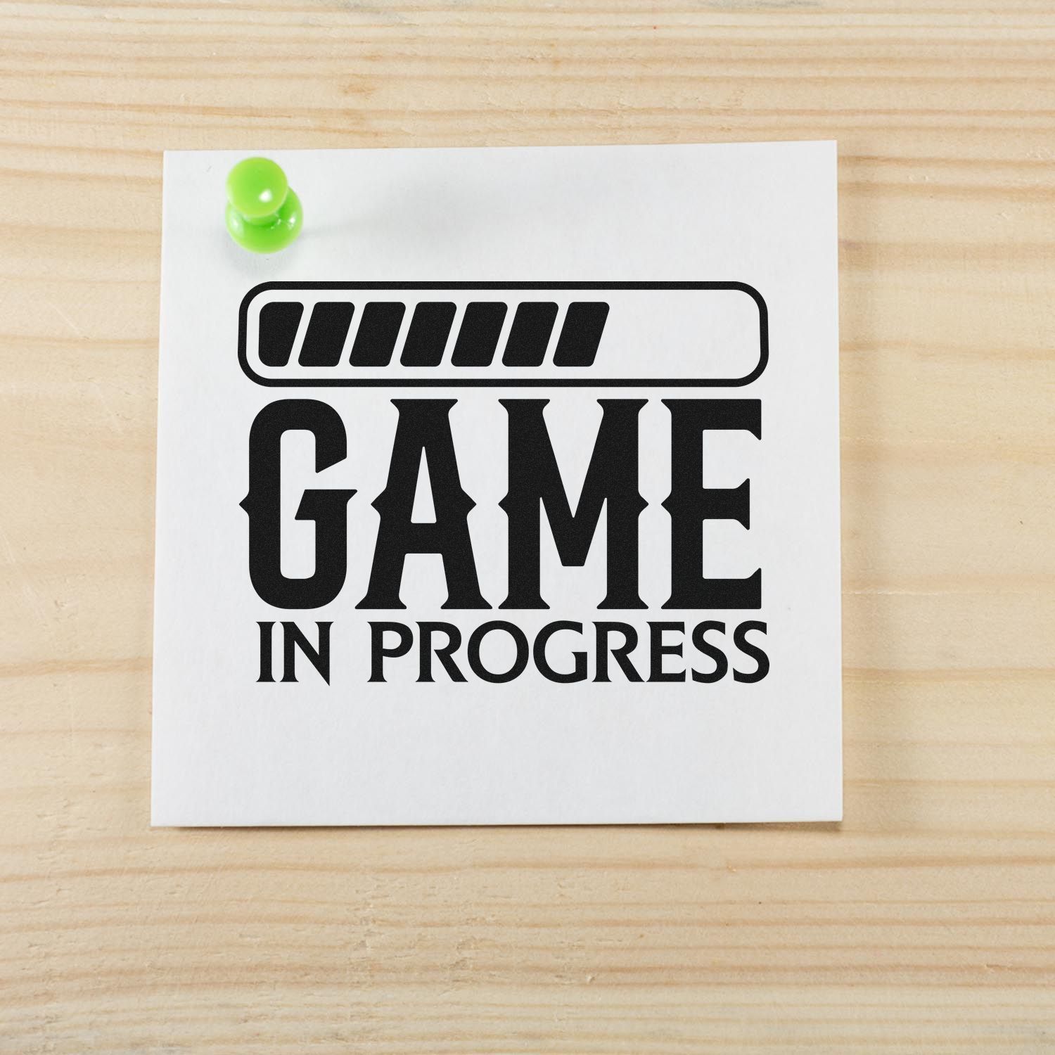Loading Game Mode Greeting Card Rubber Stamp