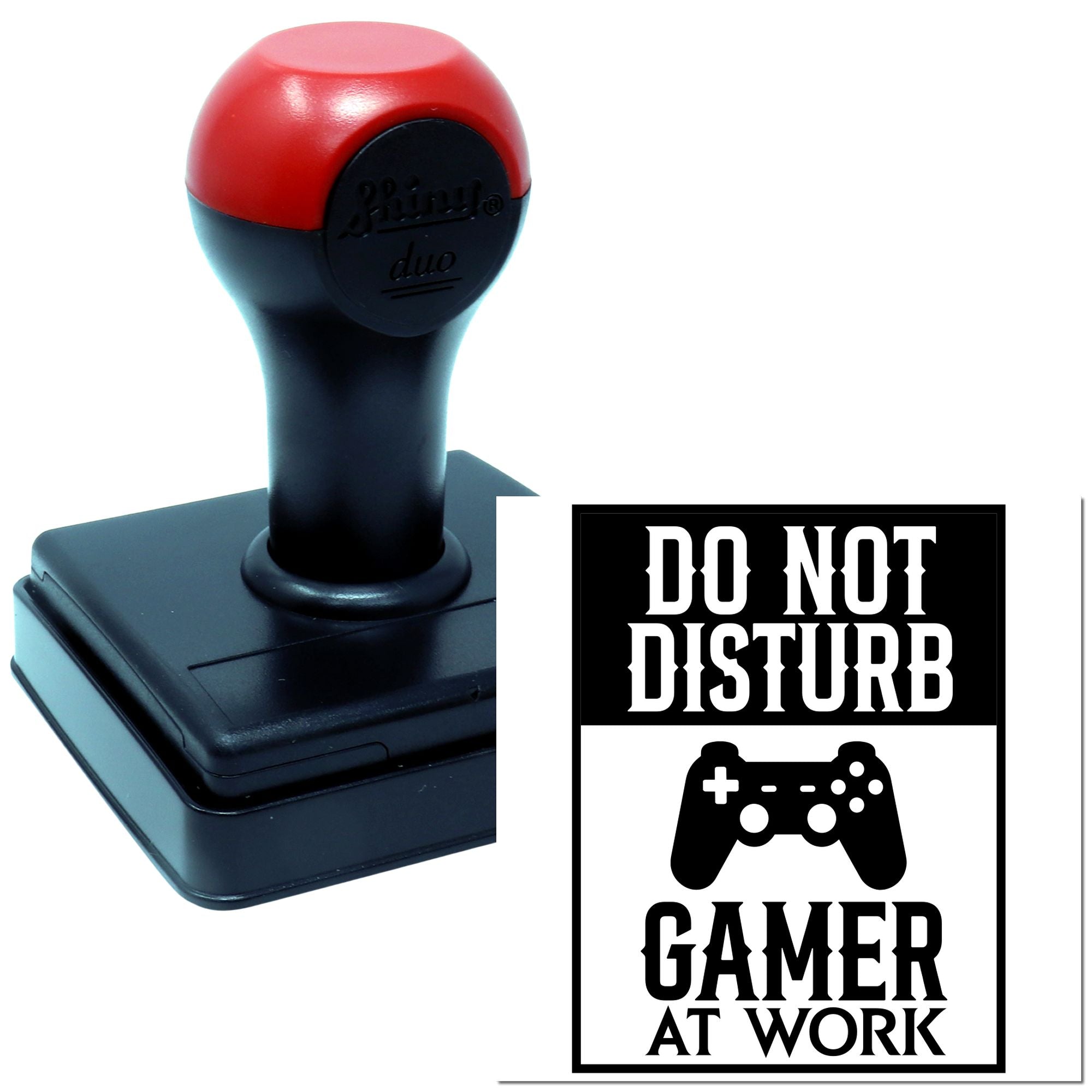 Duo Focused Controller Gamer Playtime Engaged Hand Stamp