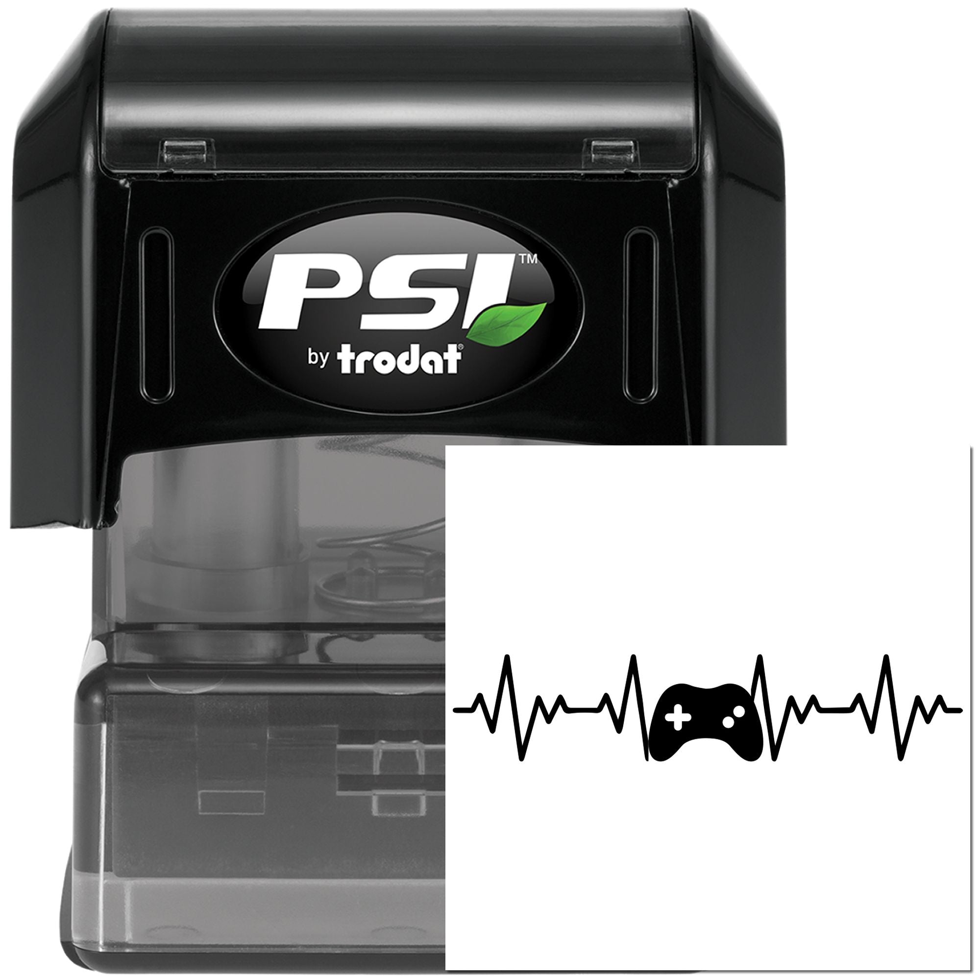 Pre-Inked Game Controller Heartbeat Scrapbooking Stamp