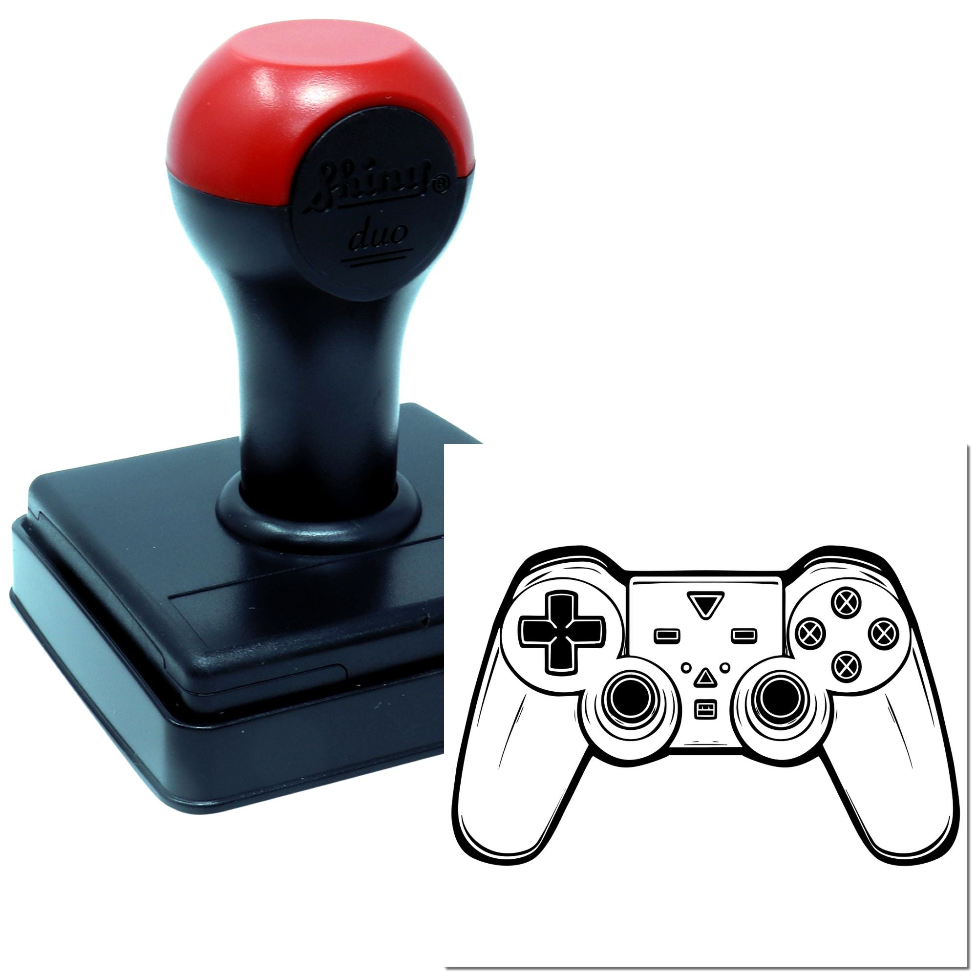 Duo Dual Analog Gaming Controller Illustration Hand Stamp