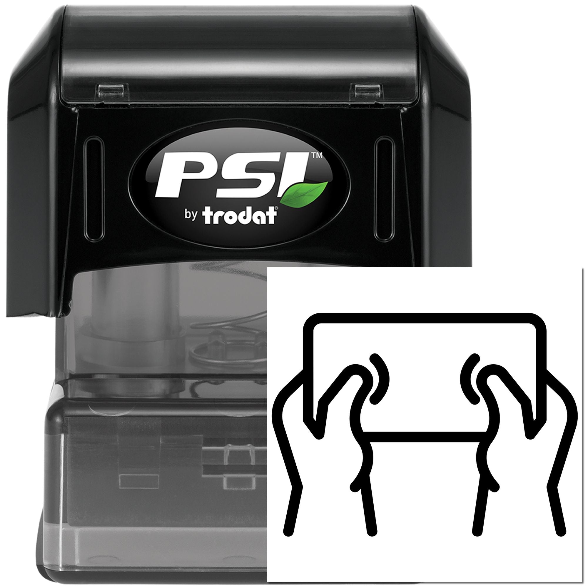 Pre-Inked Hands Holding Tablet Papercraft Stamp