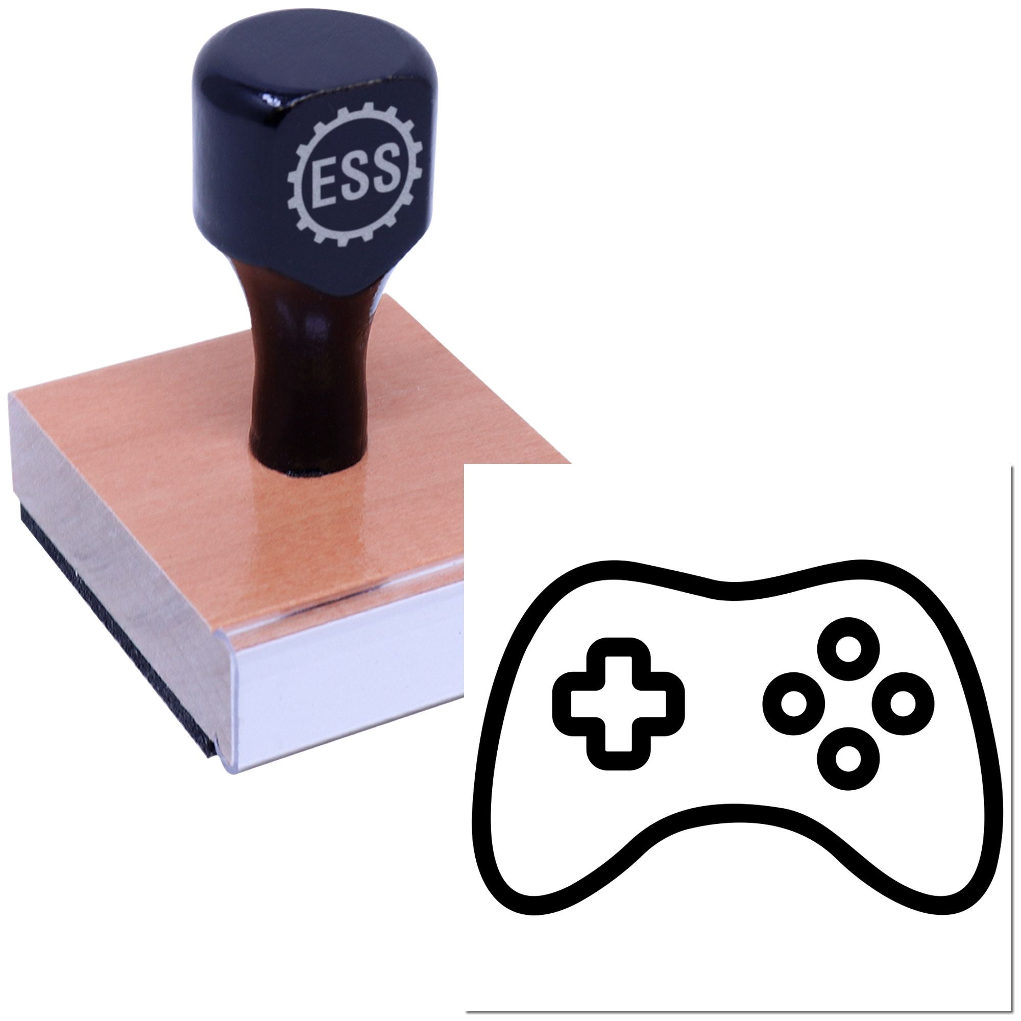 Minimalist Game Controller Paper Goods Rubber Stamp