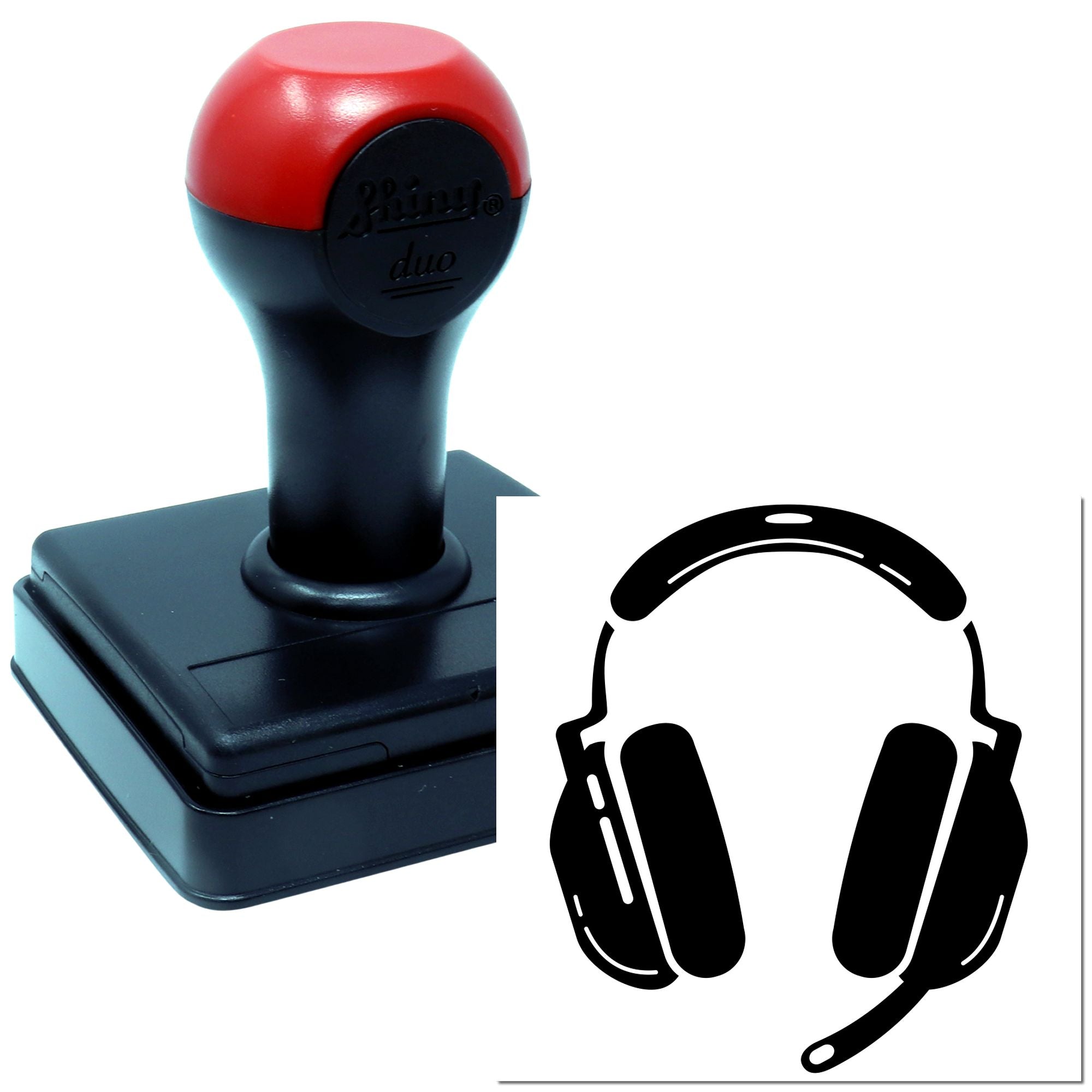 Duo Black Gaming Headset With Microphone Hand Stamp