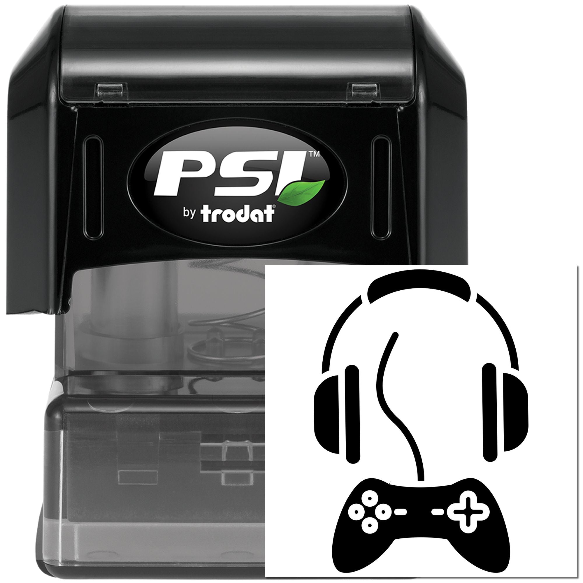 Pre-Inked Gamer Headset Silhouette Paper Goods Stamp