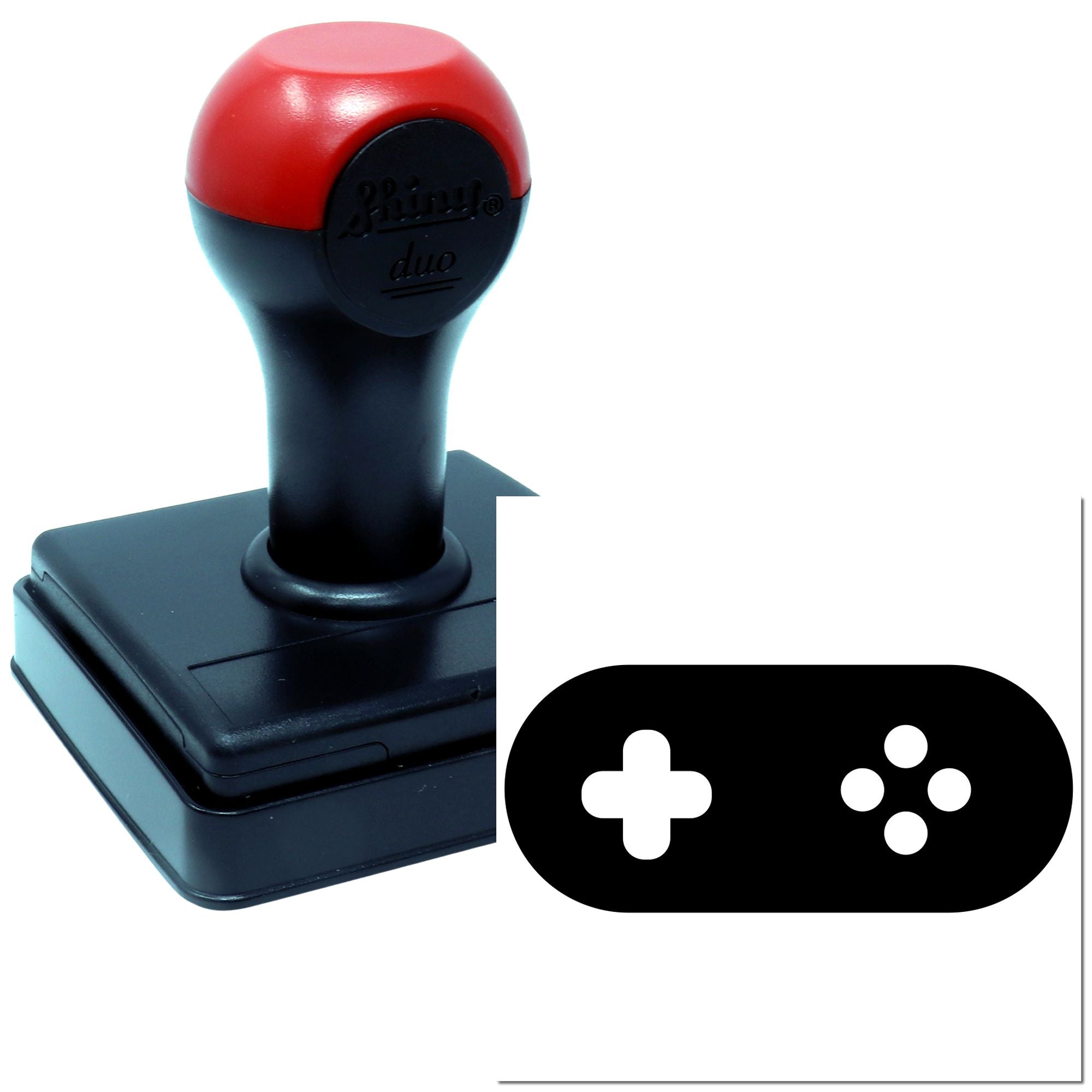 Duo Retro Black Minimal Gaming Controller Hand Stamp