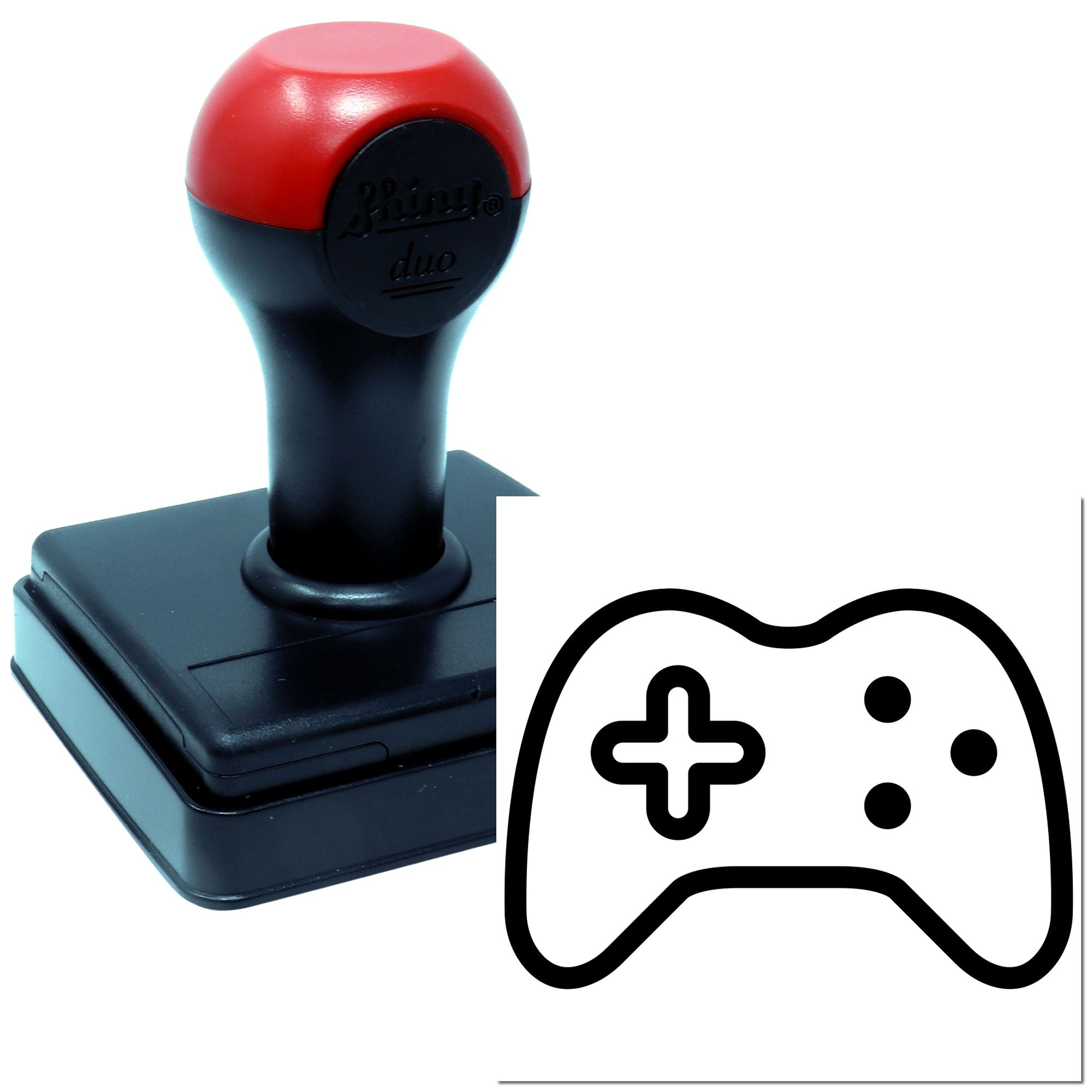 Duo Minimalist Black Outline Video Gamepad Hand Stamp