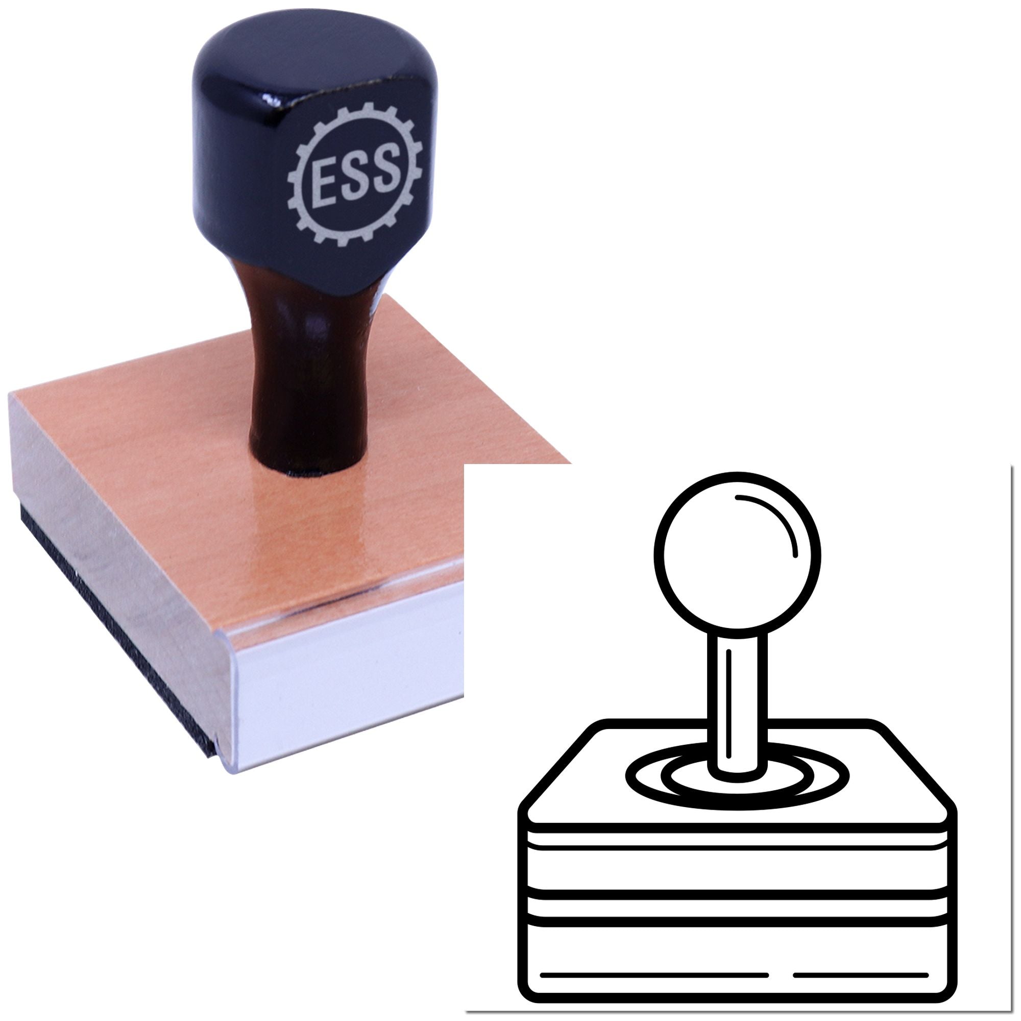 Classic Arcade Joystick Scrapbook Rubber Stamp