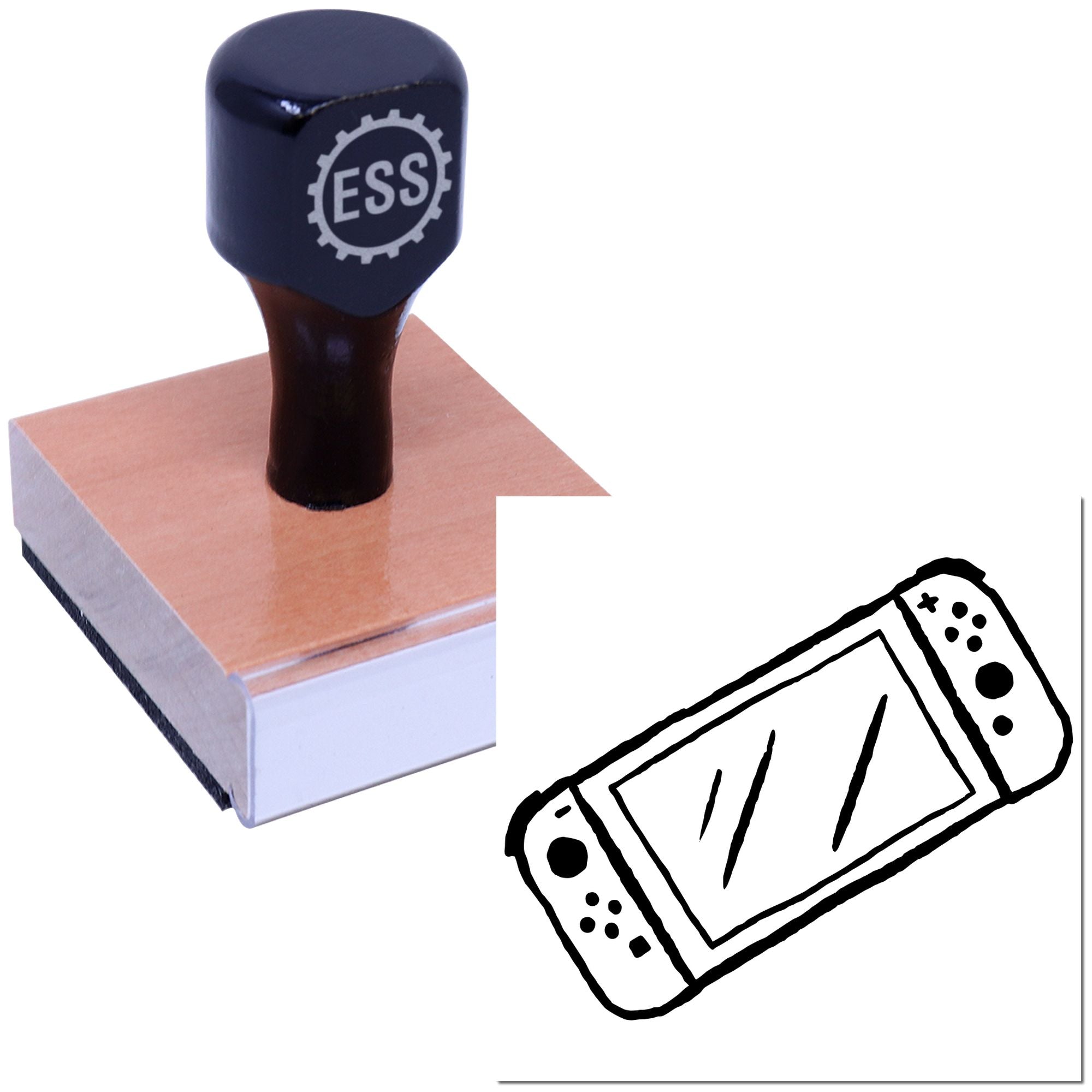 Handheld Gaming Console Scrapbooking Rubber Stamp