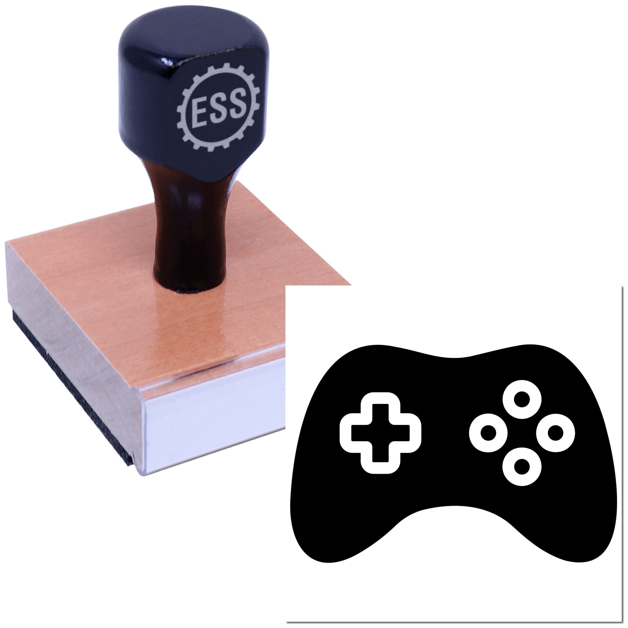 Black Game Controller Crafting Rubber Stamp