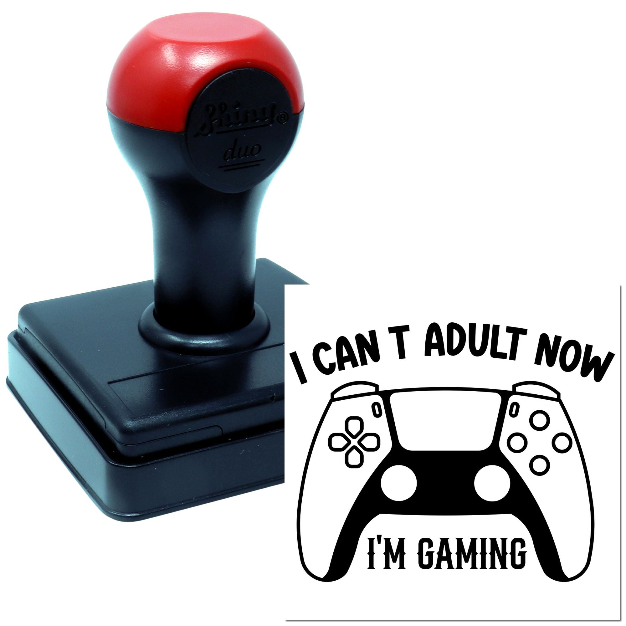 Duo Can't Adult Currently Busy Gaming Hand Stamp