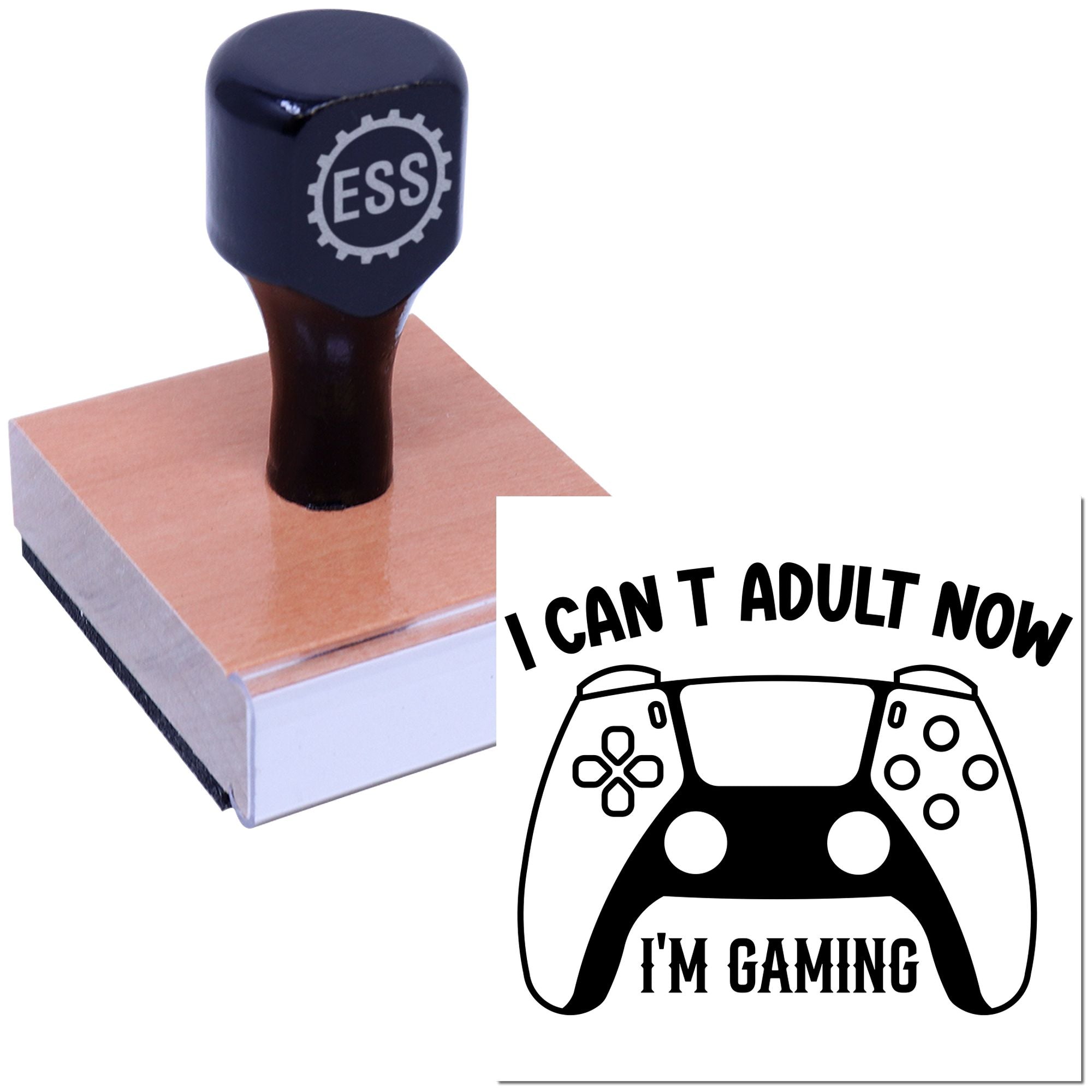 Gaming Not Adulting Papercraft Rubber Stamp