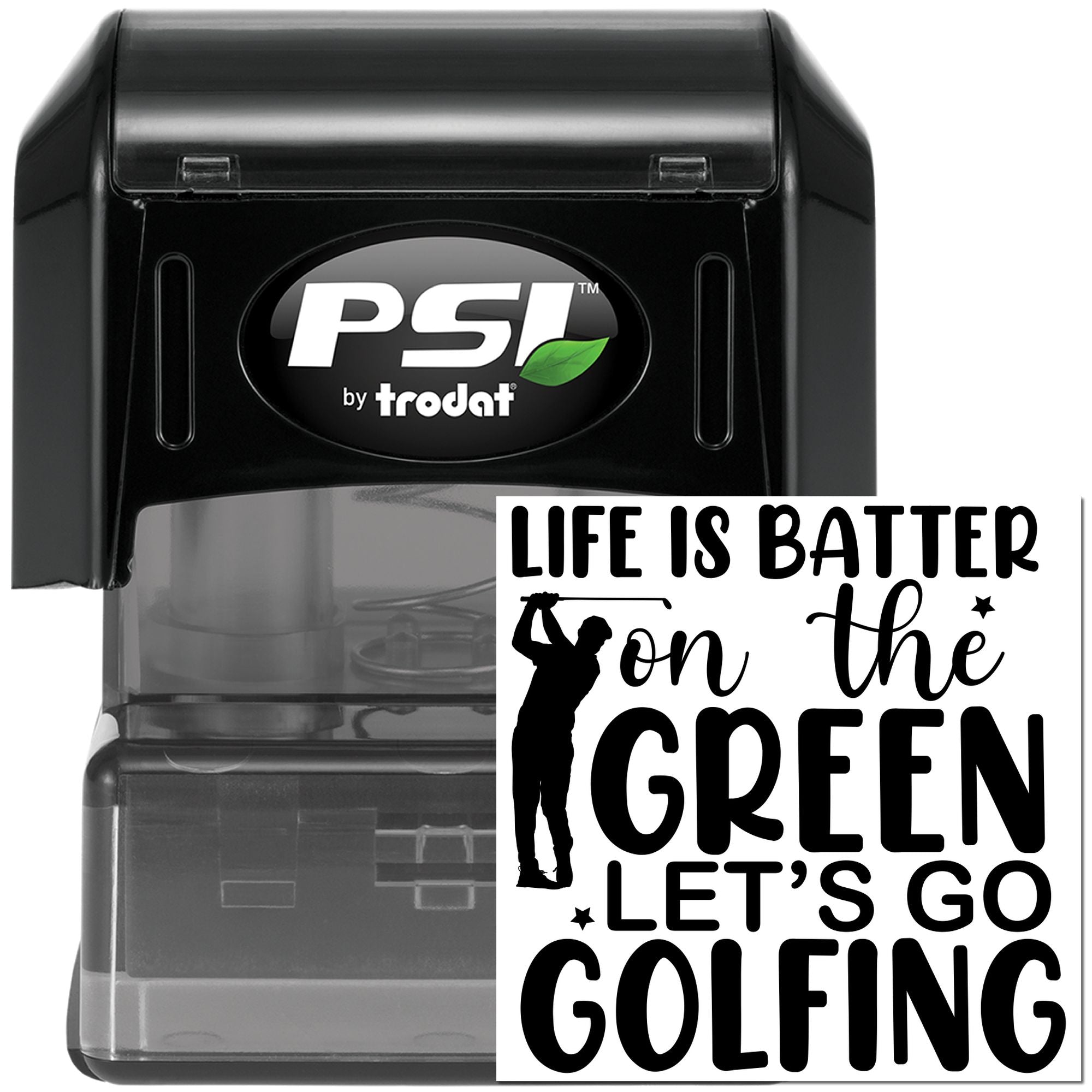 Pre-Inked Golfing On Green Paper Craft Stamp