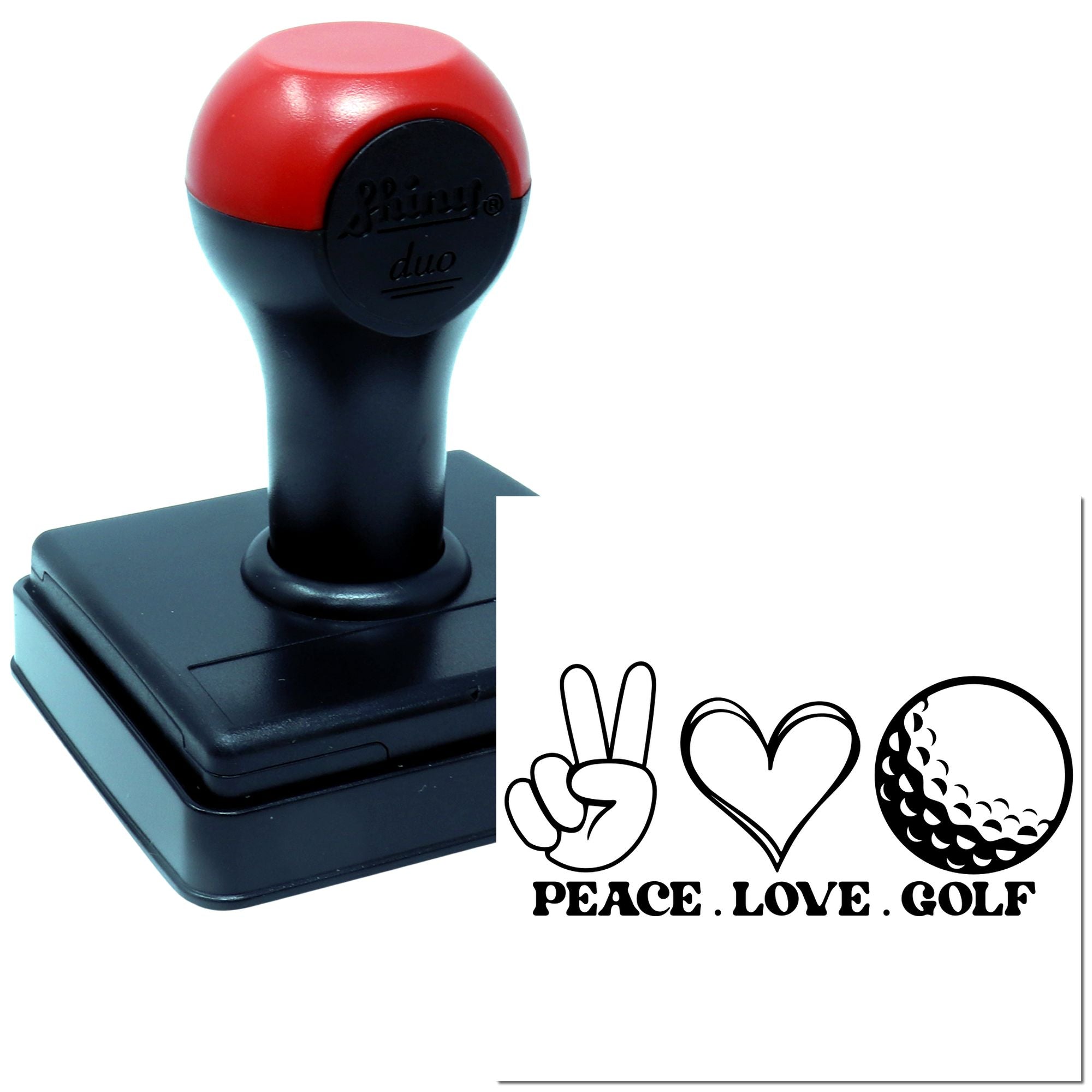 Duo Peace Love Golf Happy Swinging Hand Stamp