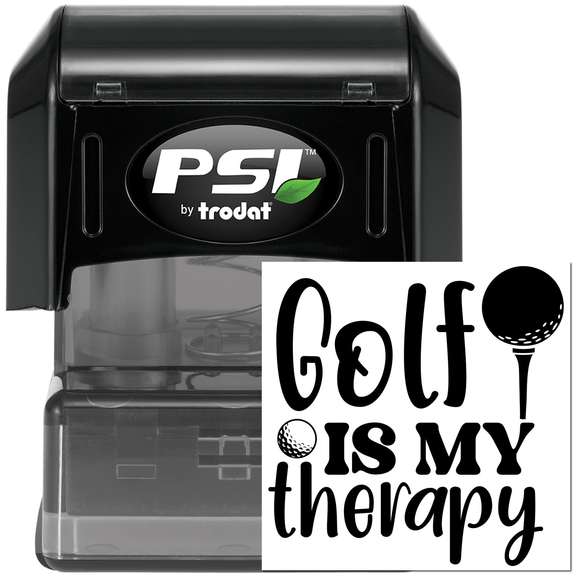 Pre-Inked Golf Is Therapy Mini Card Stamp