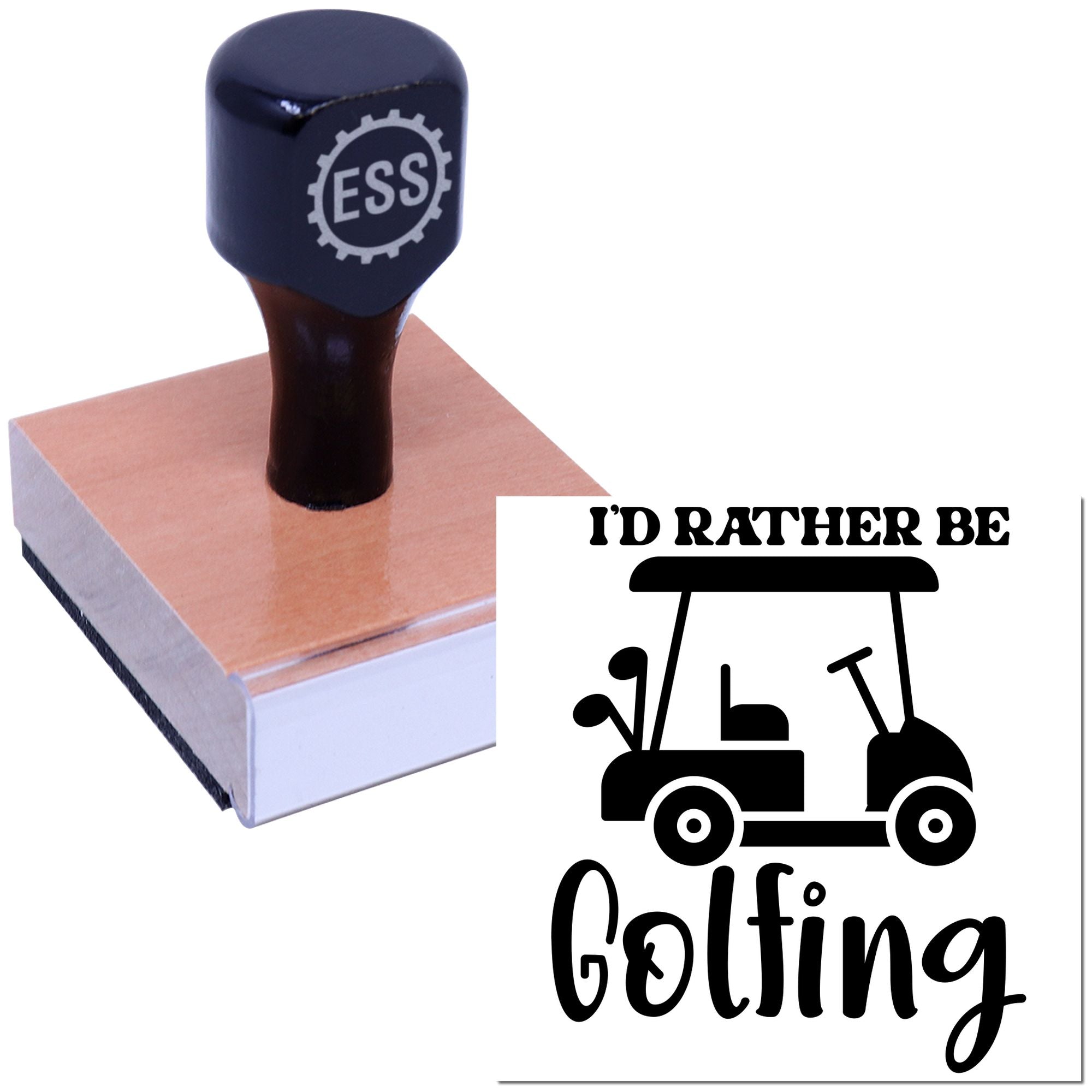 Golf Cart Dreams Party Favor Rubber Stamp