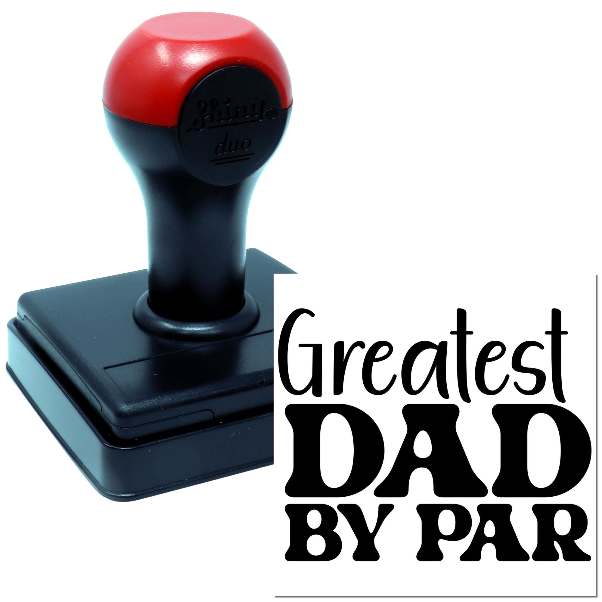 Duo Playful Retro Greatest Dad Poster Hand Stamp