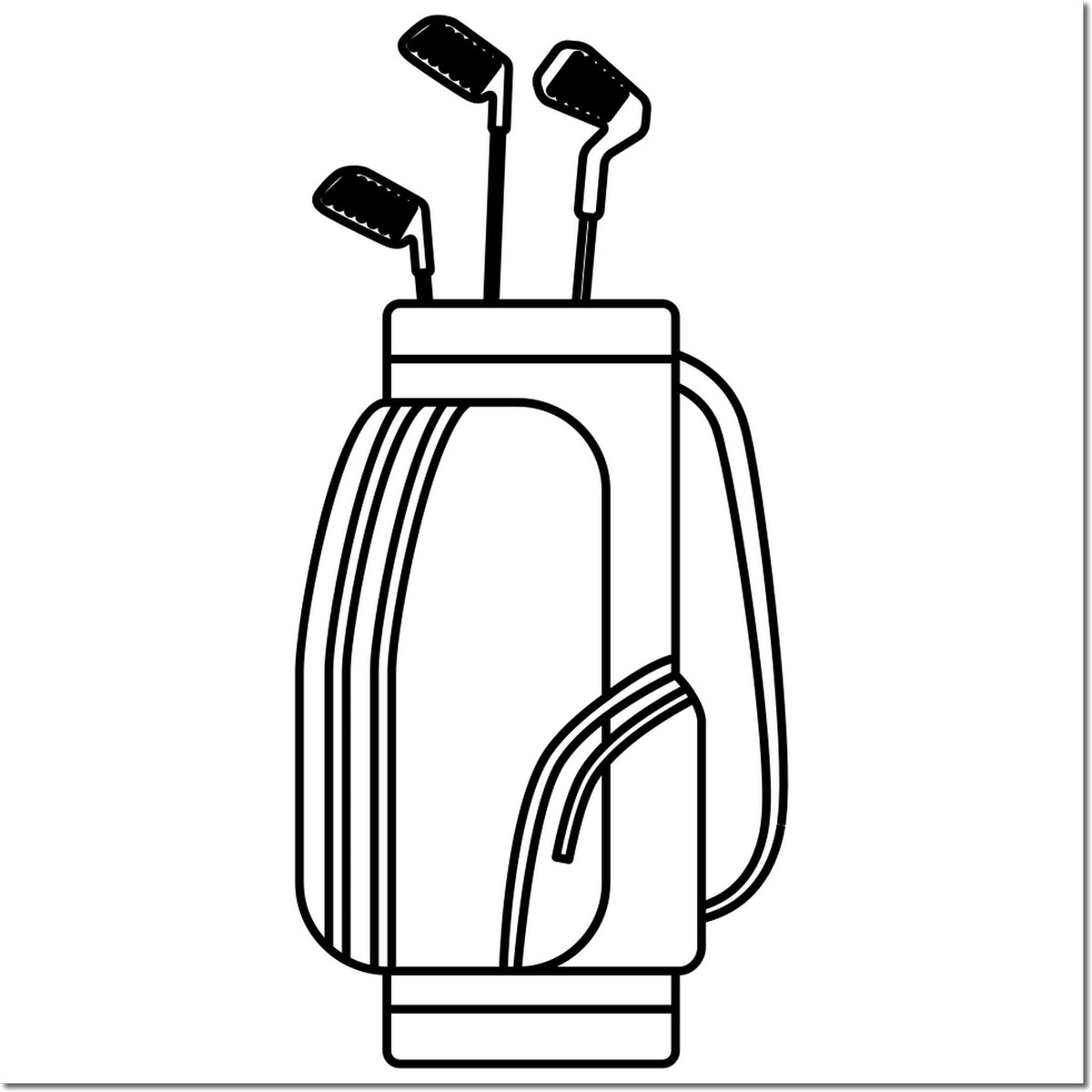 Black outline stamp-and-seal holder with three handles on a white background