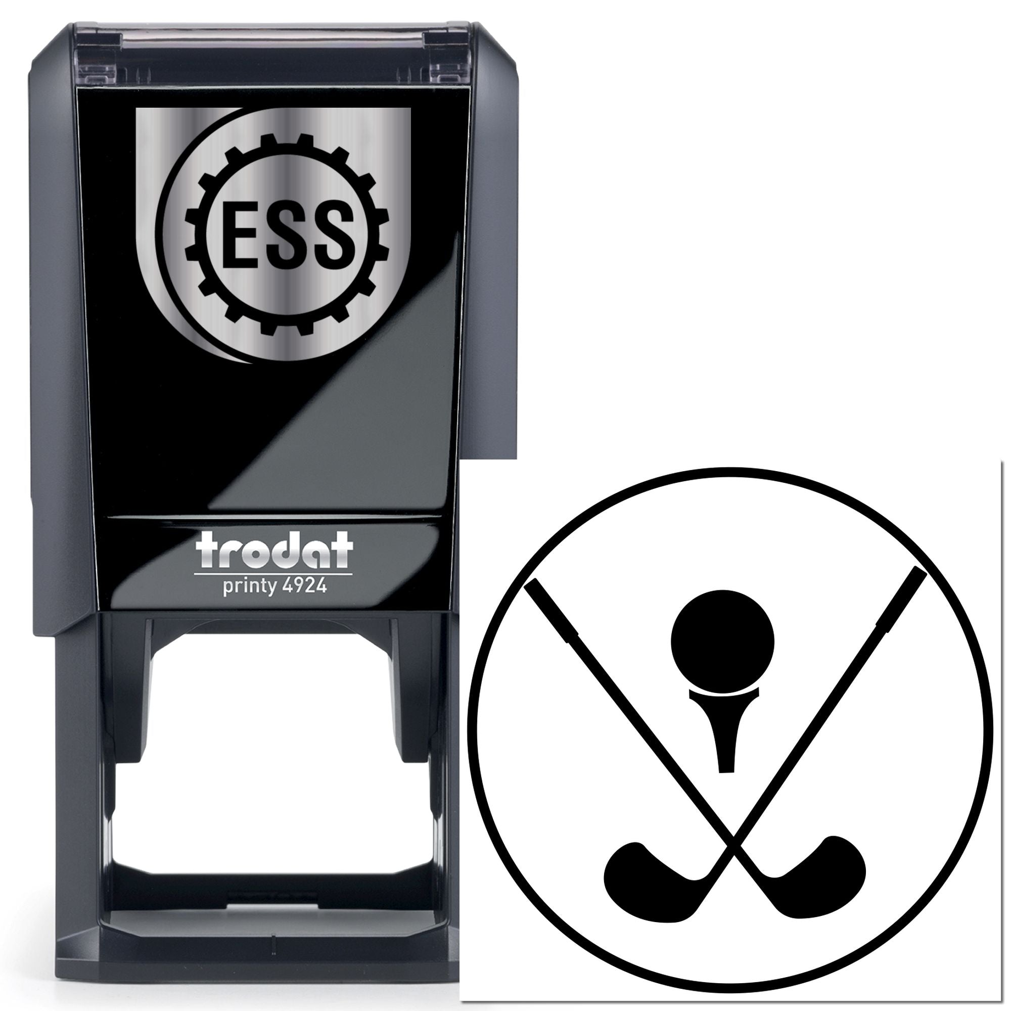 Self-Inking Lacrosse Emblem Card Stamp